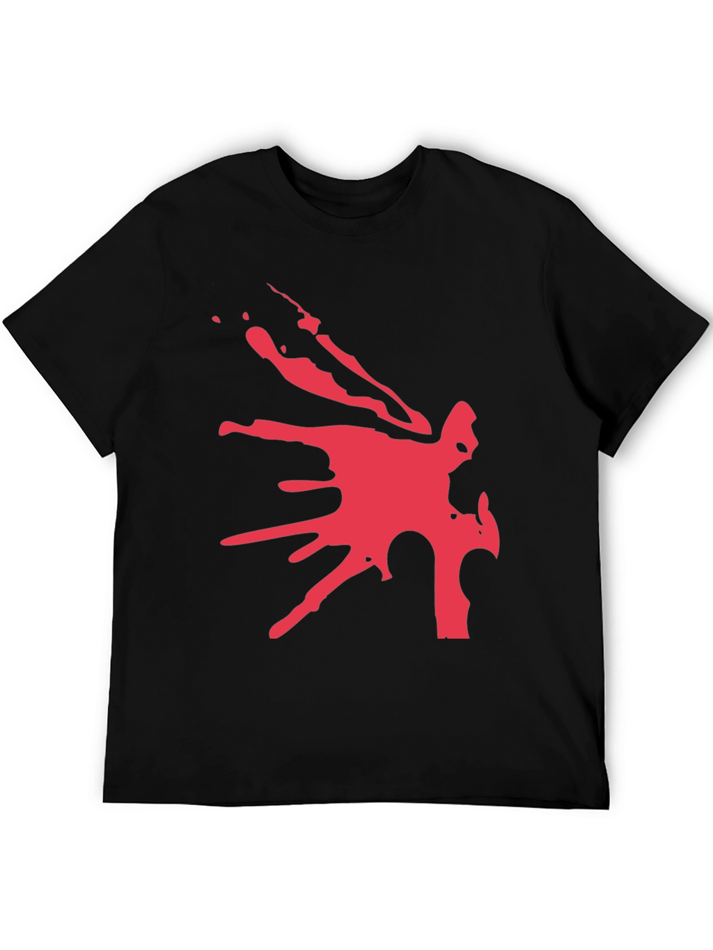 Bold Graphic Tee - Abstract Red Design on Black