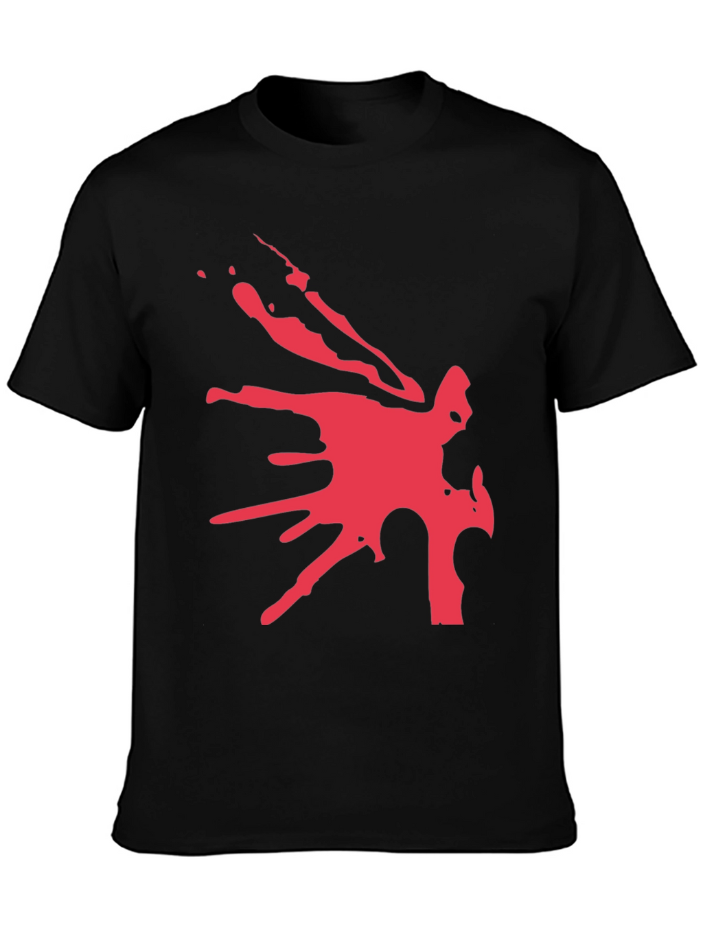 Bold Graphic Tee - Abstract Red Design on Black