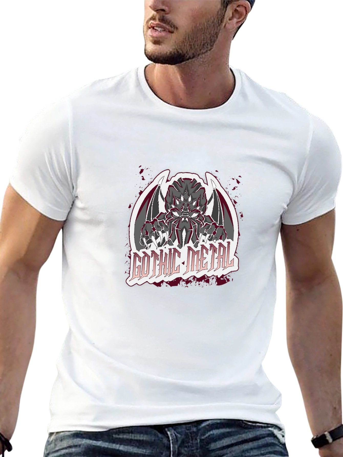 Gothic Metal Graphic Black T-Shirt