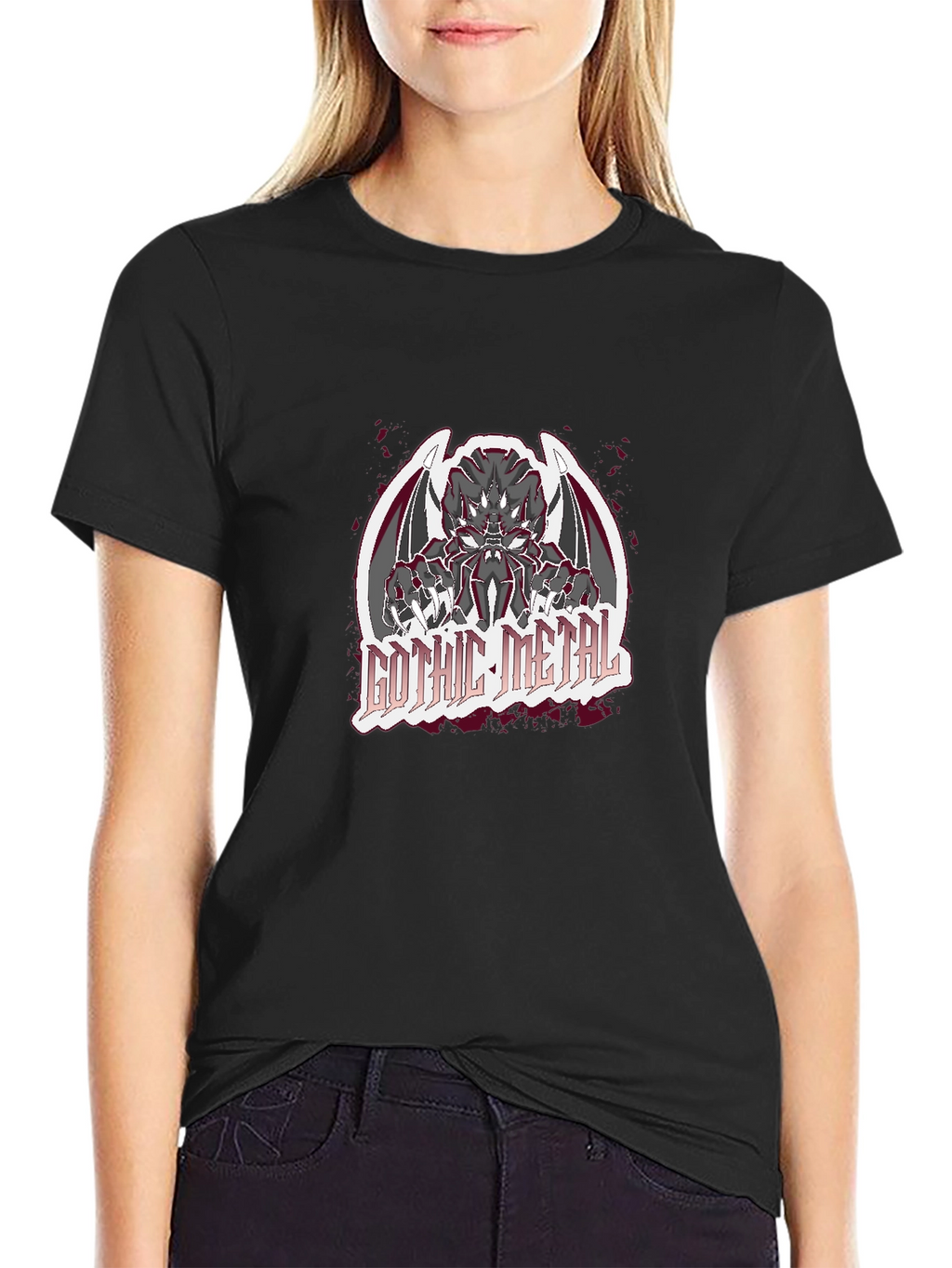 Gothic Metal Graphic Black T-Shirt