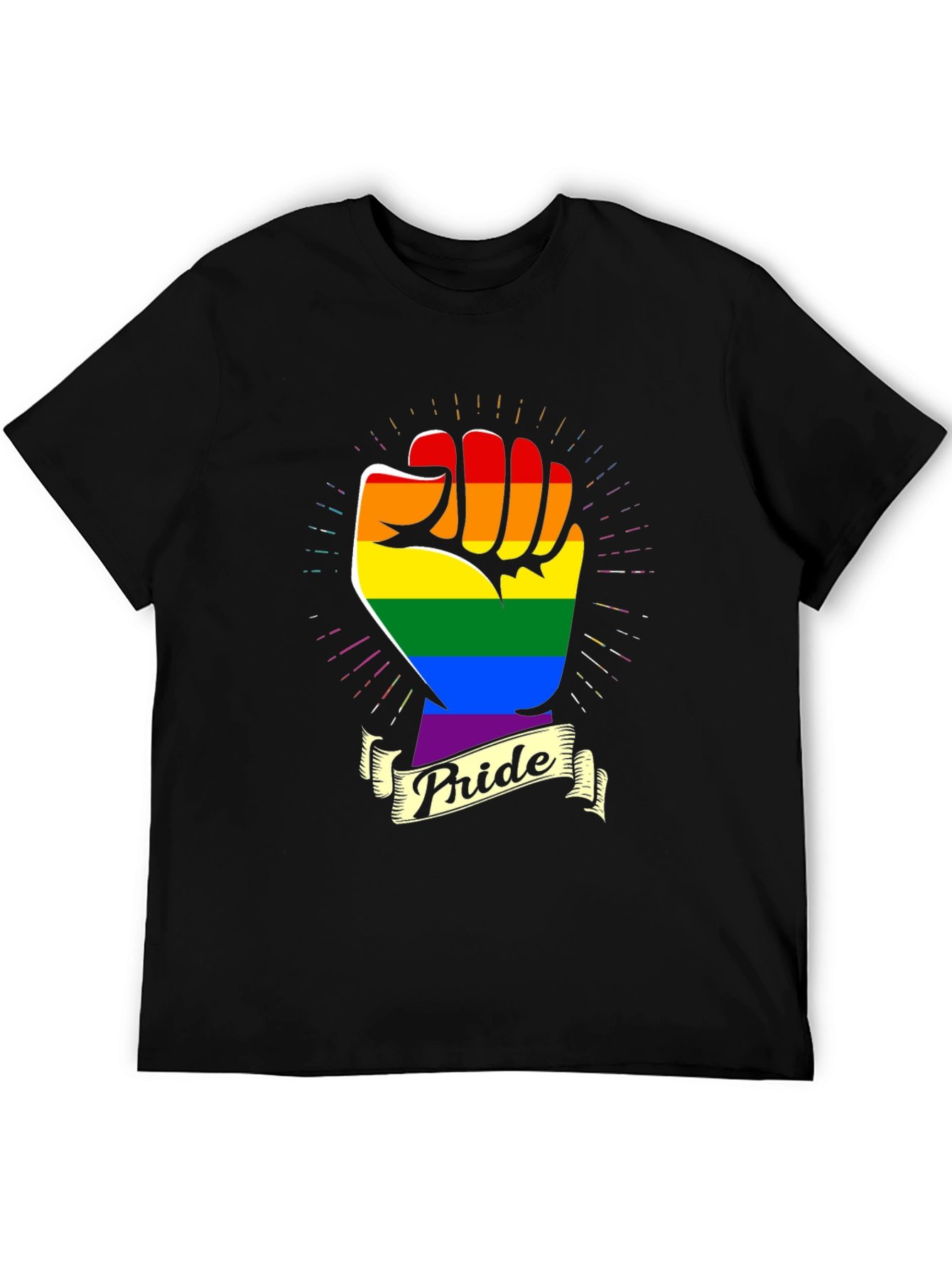 Pride Fist T-Shirt - Rainbow LGBT Gay Lesbian Rights