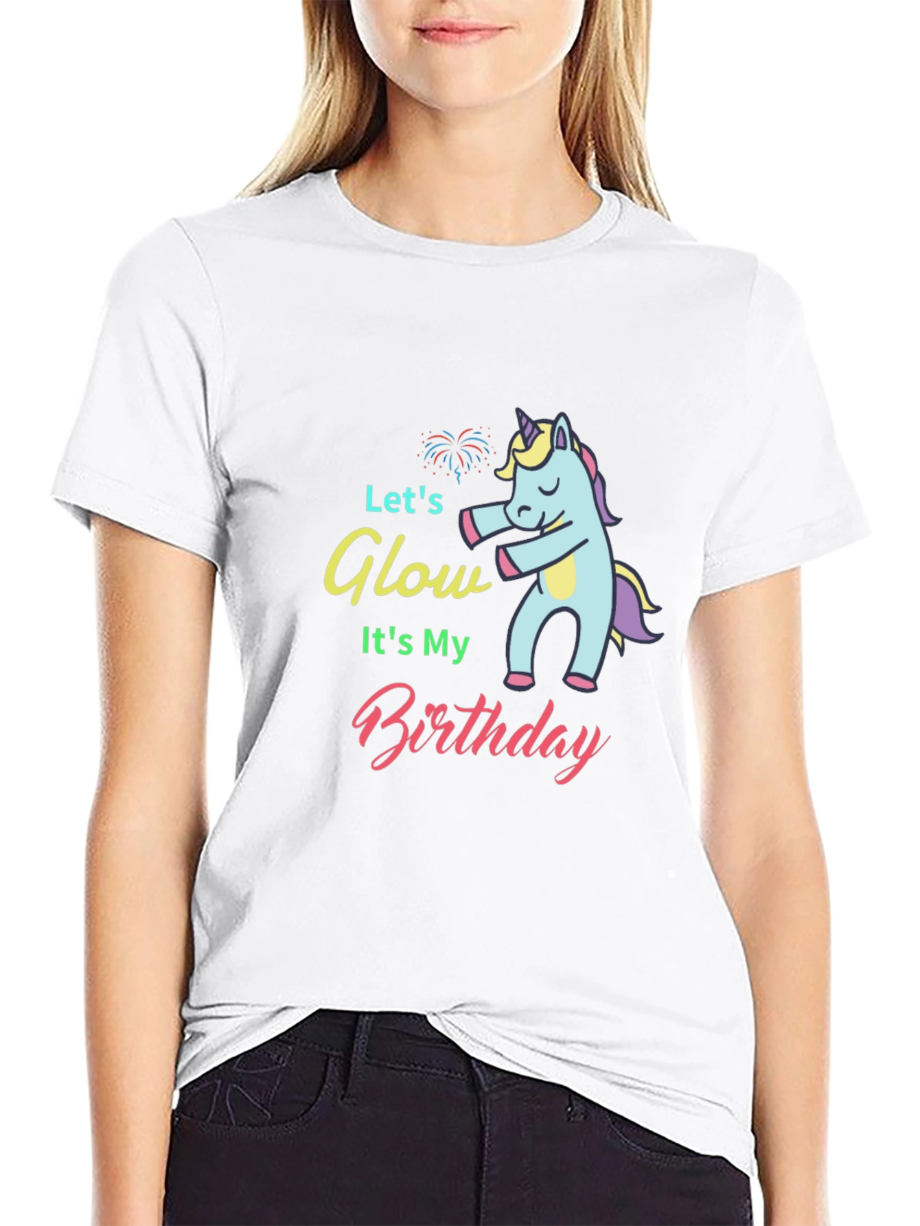 Lets Glow Its My Birthday Unicorn T-Shirt