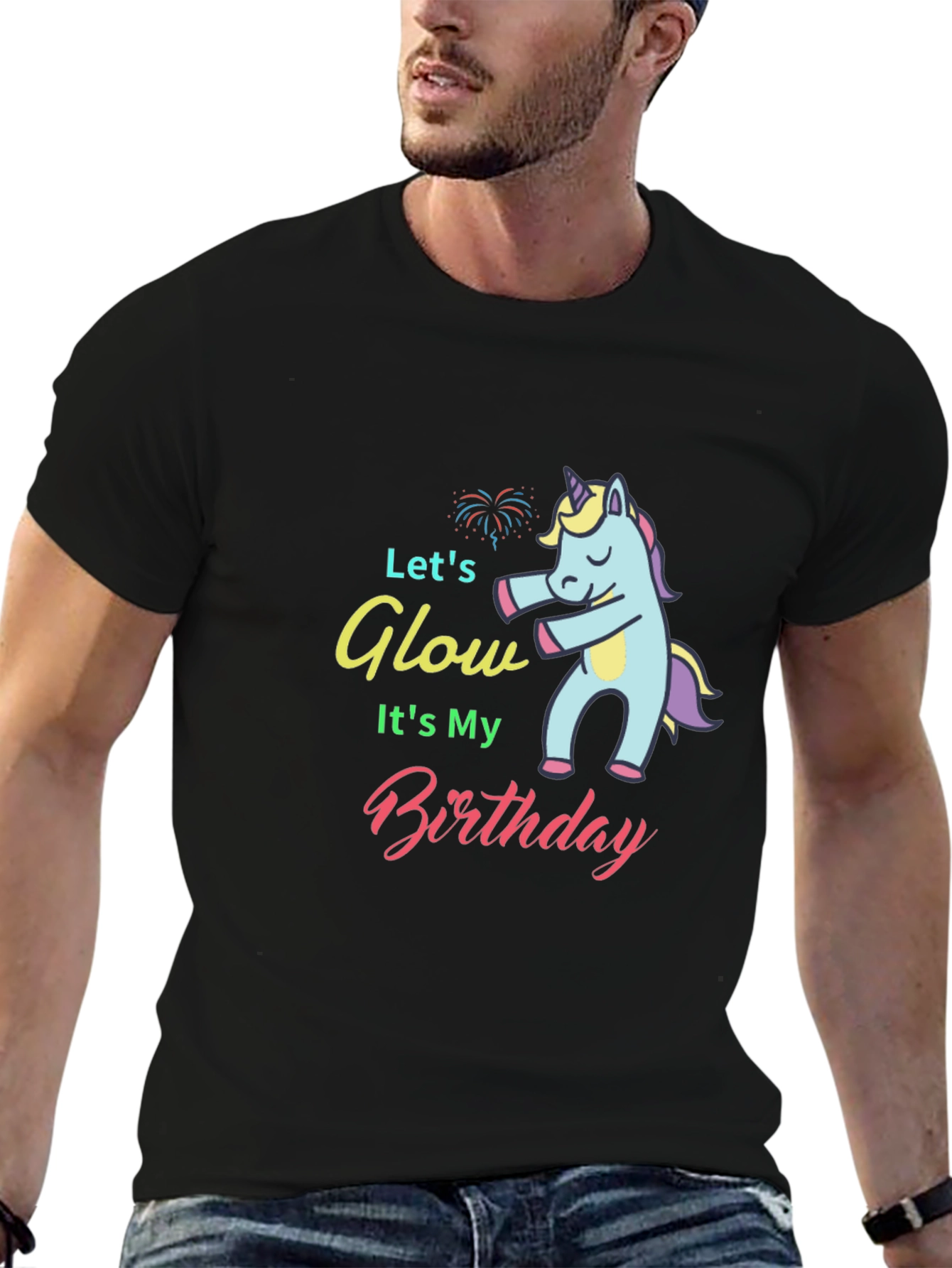 Lets Glow Its My Birthday Unicorn T-Shirt