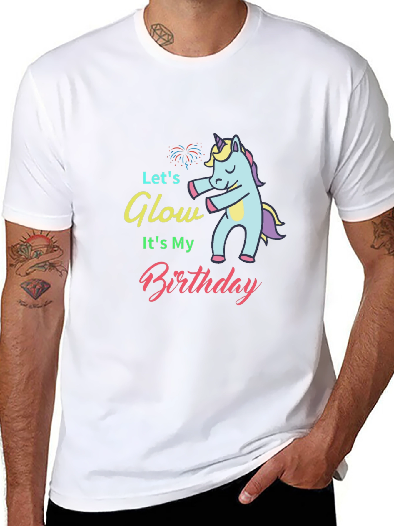 Lets Glow Its My Birthday Unicorn T-Shirt