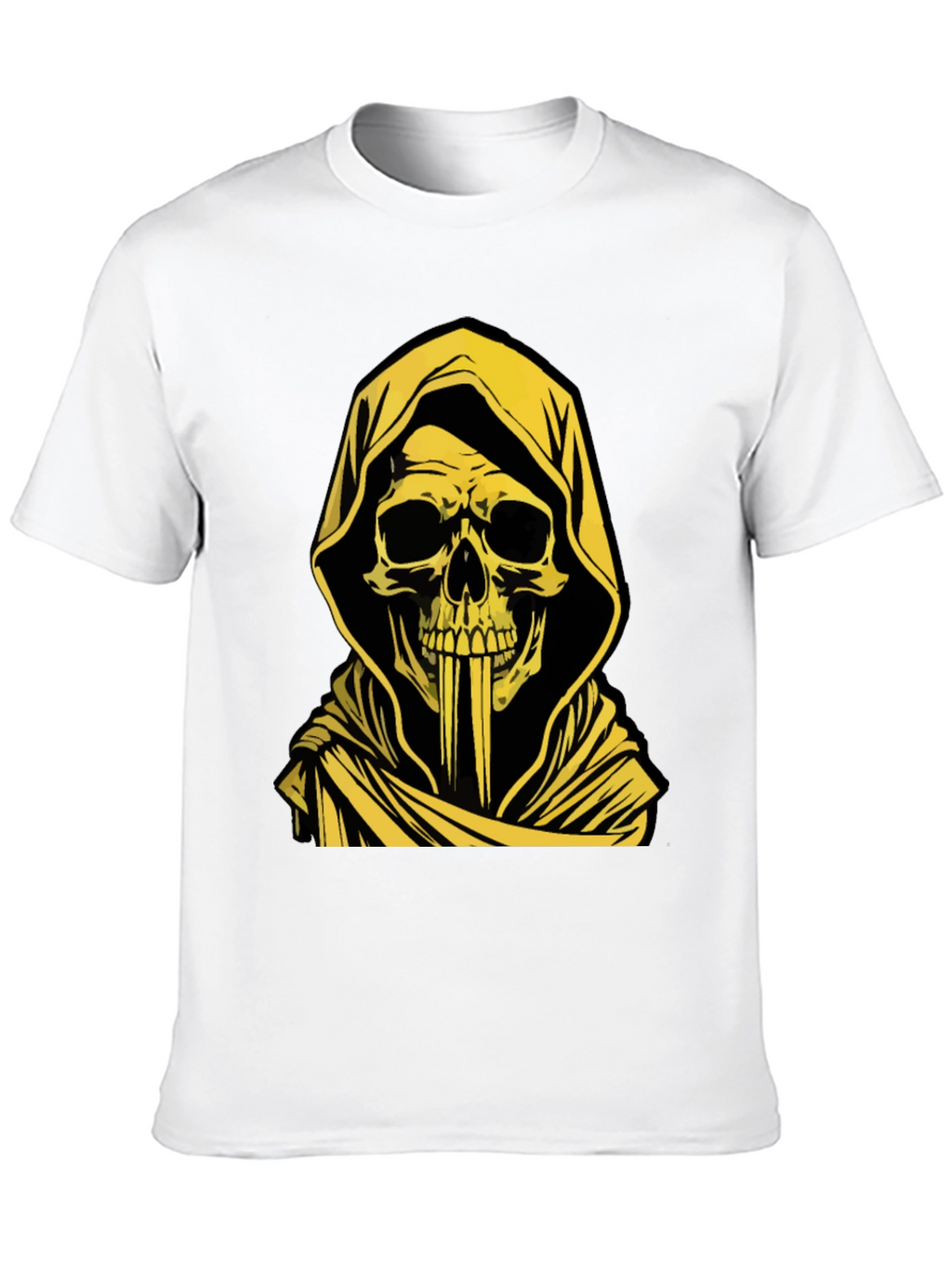 Grim Reaper Graphic Tee - Skull Hooded T-Shirt