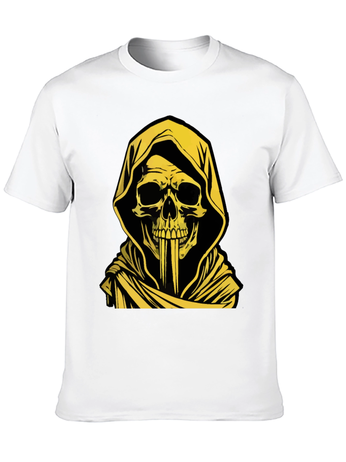 Grim Reaper Graphic Tee - Skull Hooded T-Shirt