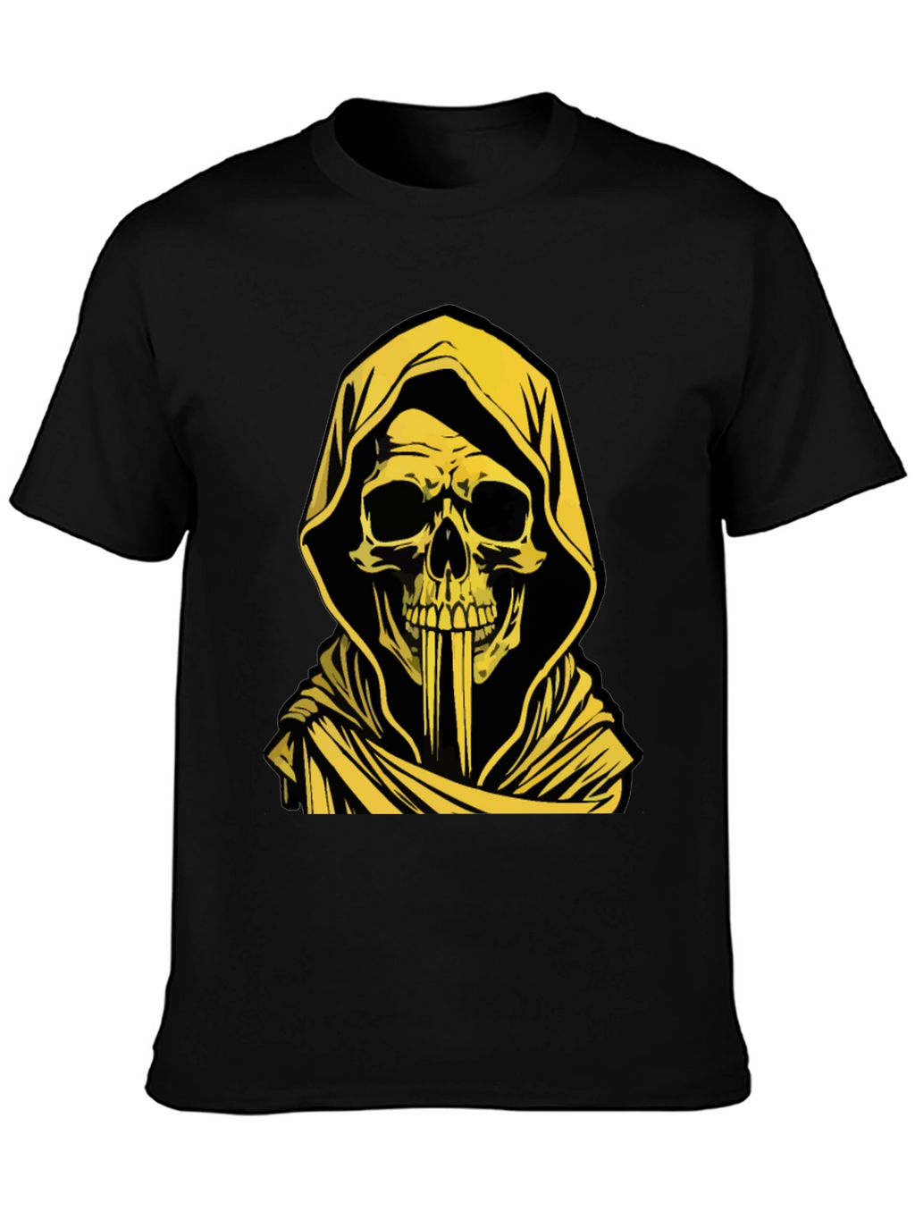 Grim Reaper Graphic Tee - Skull Hooded T-Shirt