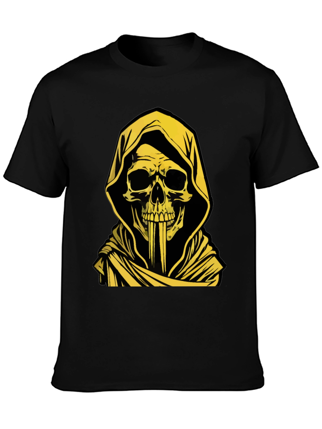 Grim Reaper Graphic Tee - Skull Hooded T-Shirt