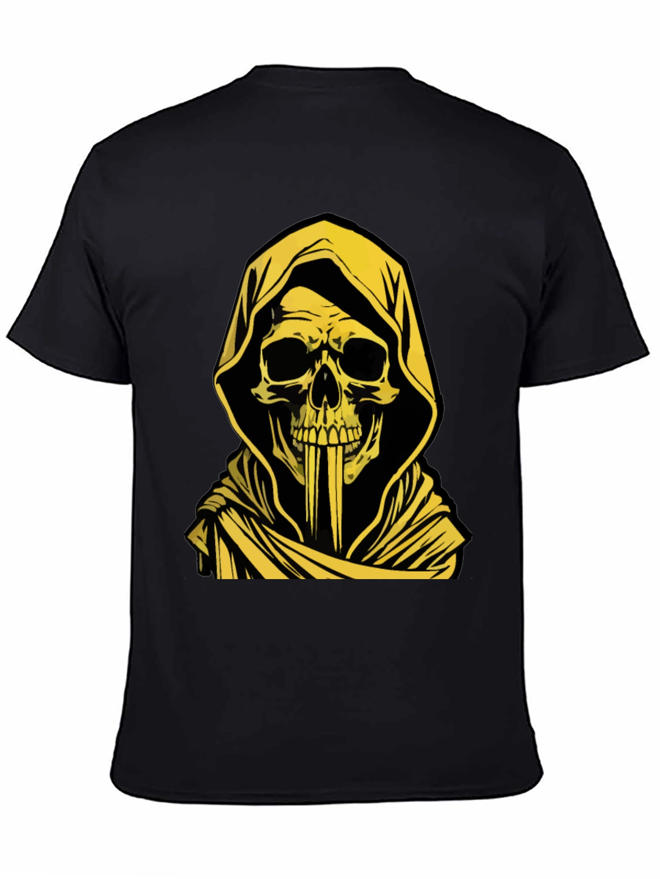 Grim Reaper Graphic Tee - Skull Hooded T-Shirt