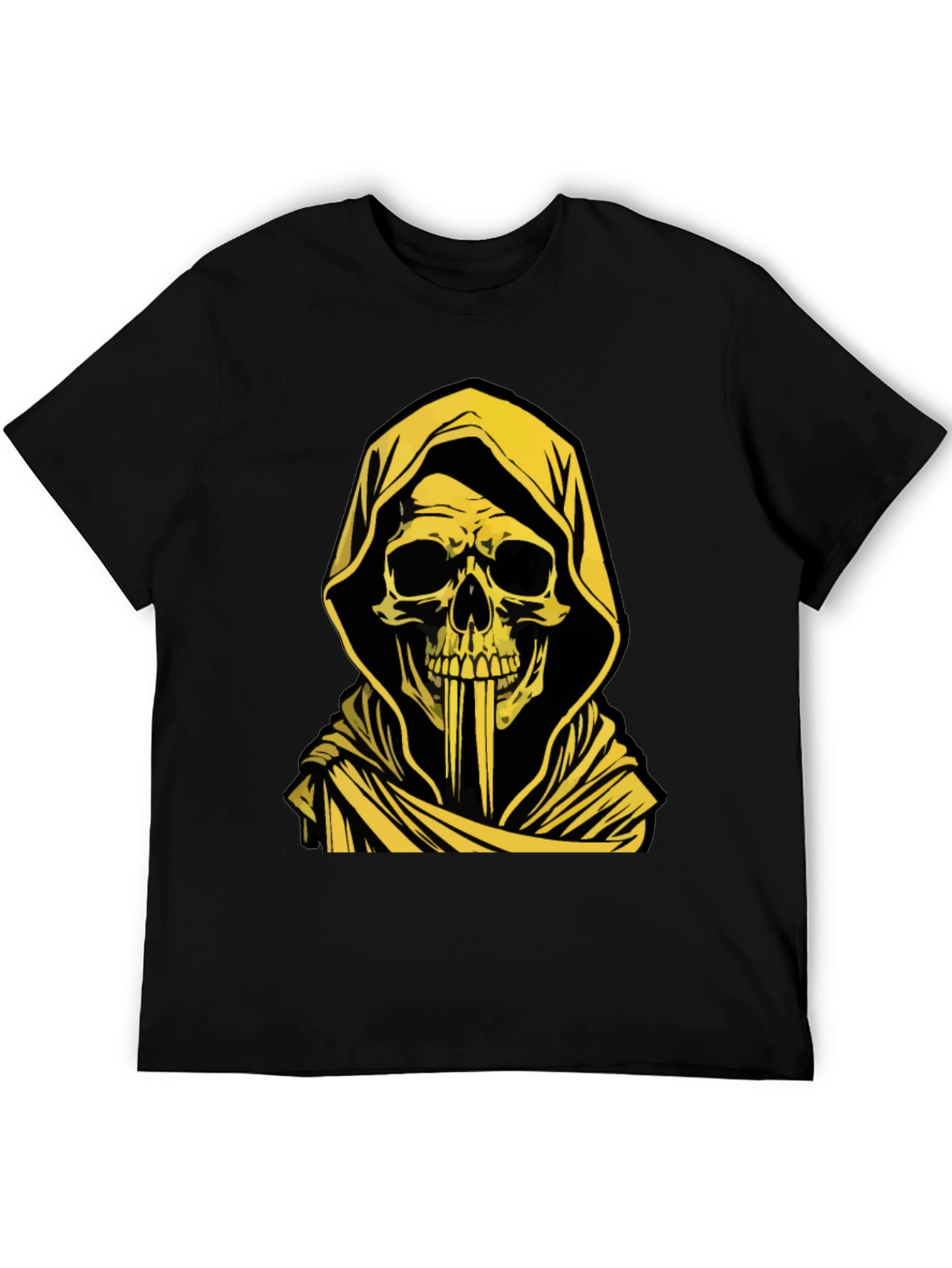 Grim Reaper Graphic Tee - Skull Hooded T-Shirt
