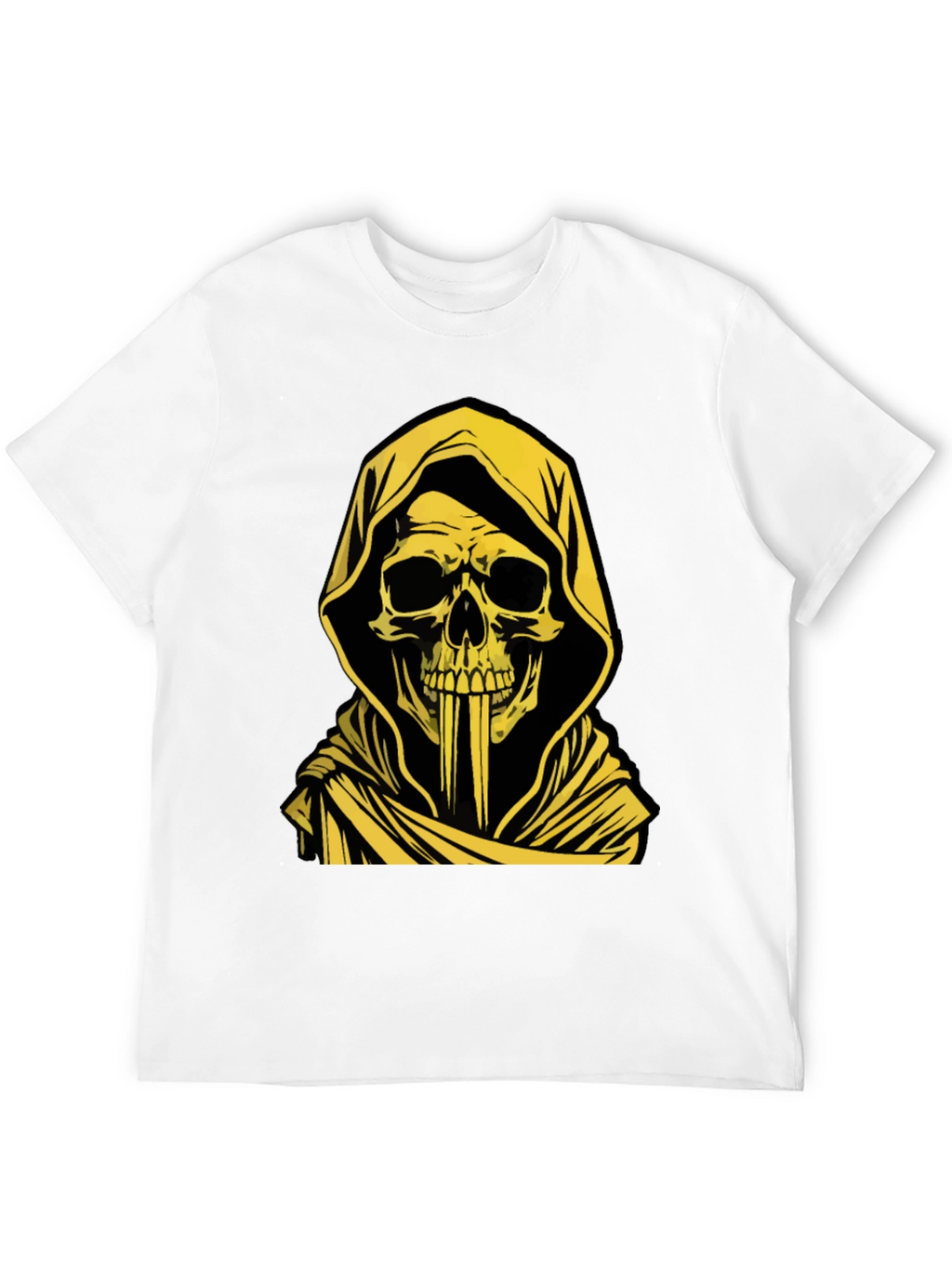 Grim Reaper Graphic Tee - Skull Hooded T-Shirt