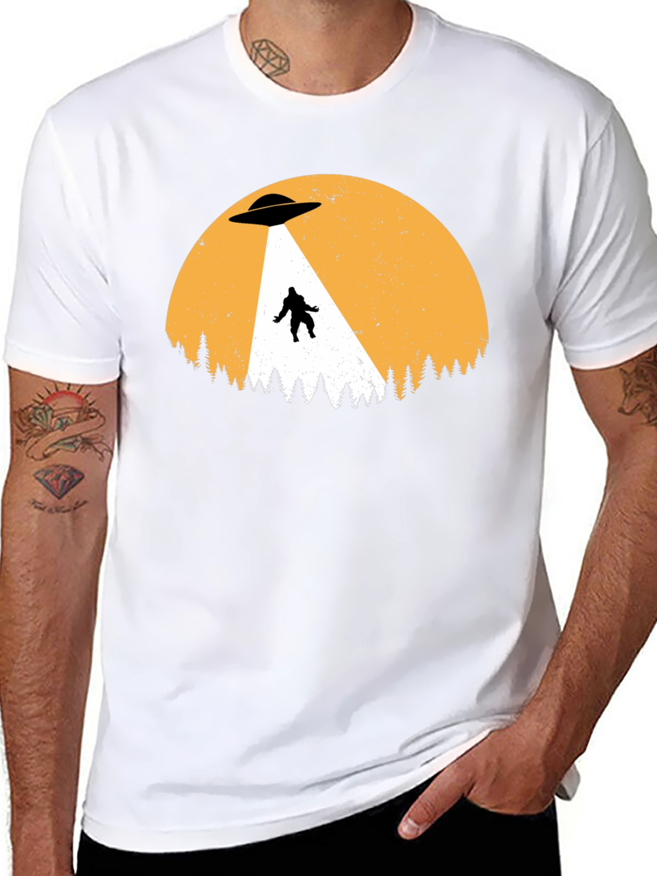 UFO Abduction Bigfoot T-Shirt