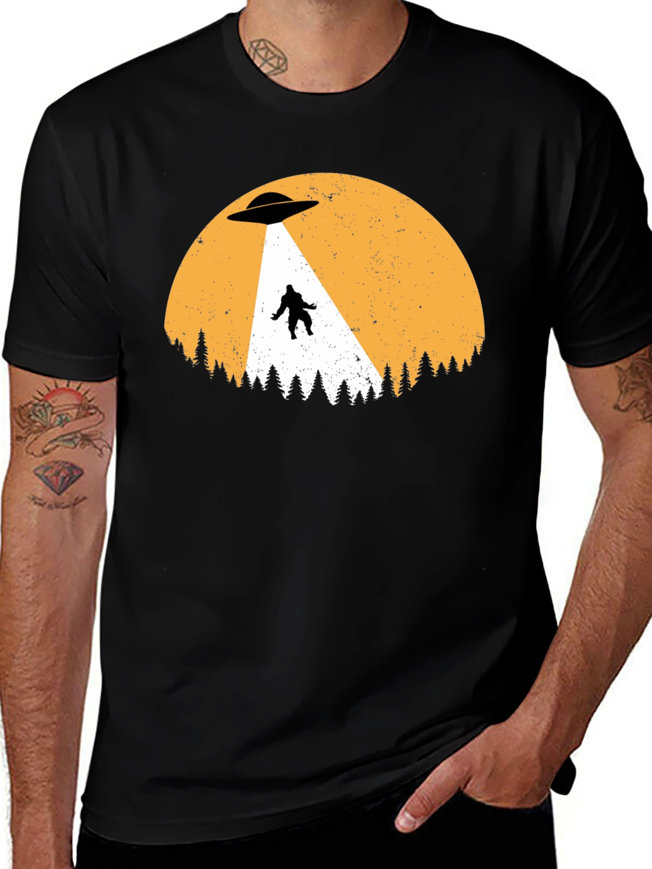 UFO Abduction Bigfoot T-Shirt