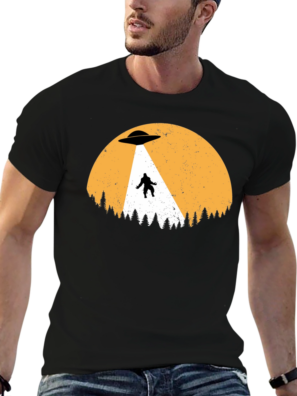 UFO Abduction Bigfoot T-Shirt