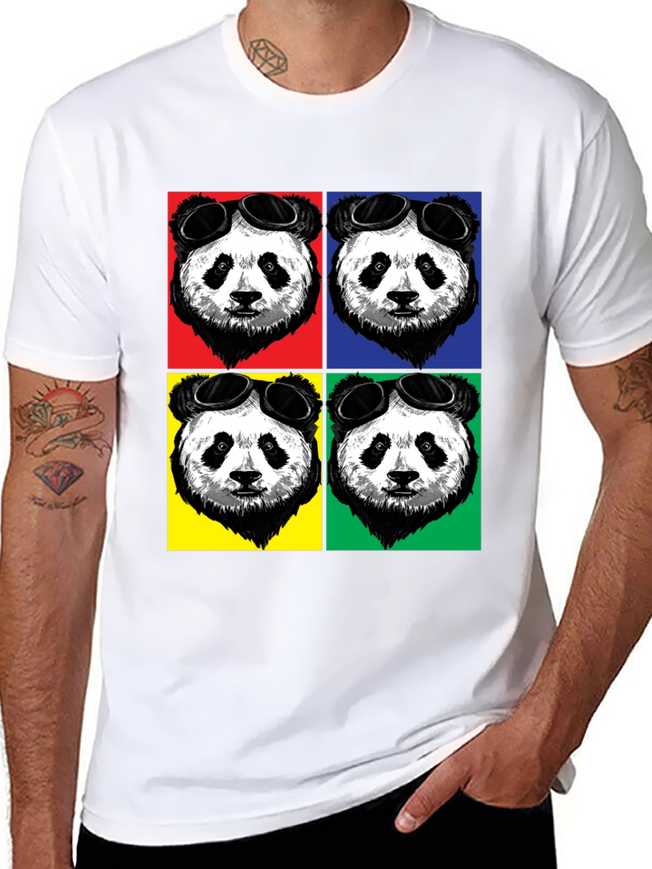 Pop Art Panda T-Shirt - Cool Graphic Tee
