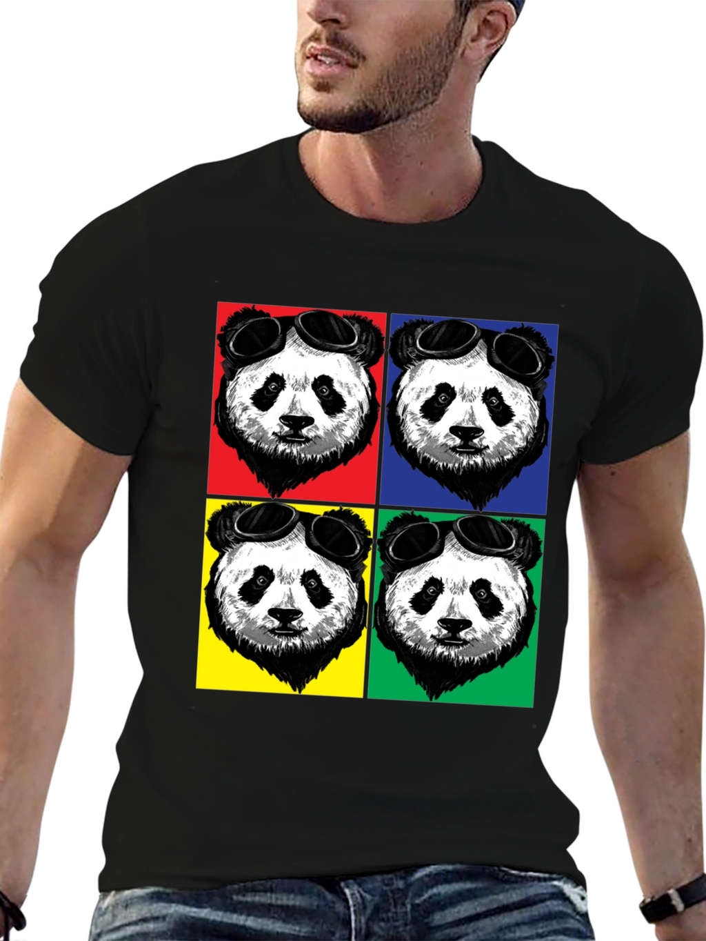 Pop Art Panda T-Shirt - Cool Graphic Tee