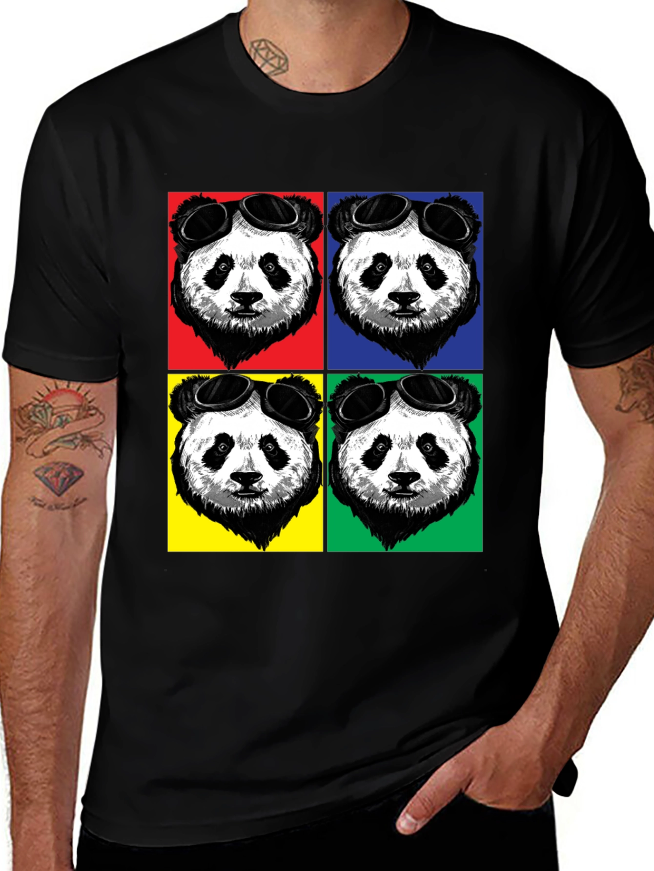 Pop Art Panda T-Shirt - Cool Graphic Tee
