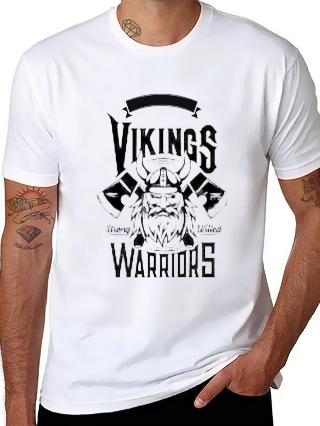 Vikings Warriors Black Graphic Tee