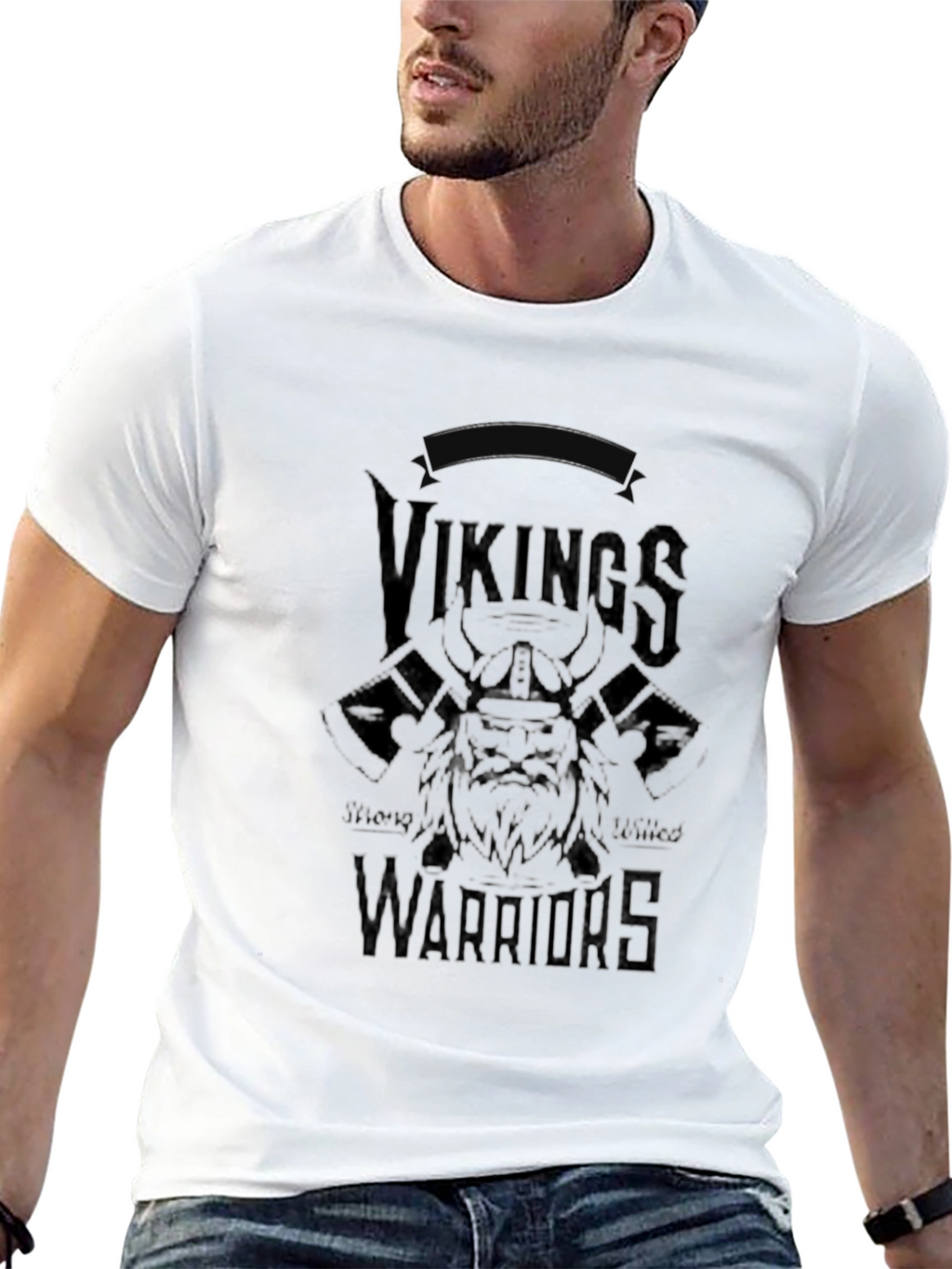 Vikings Warriors Black Graphic Tee