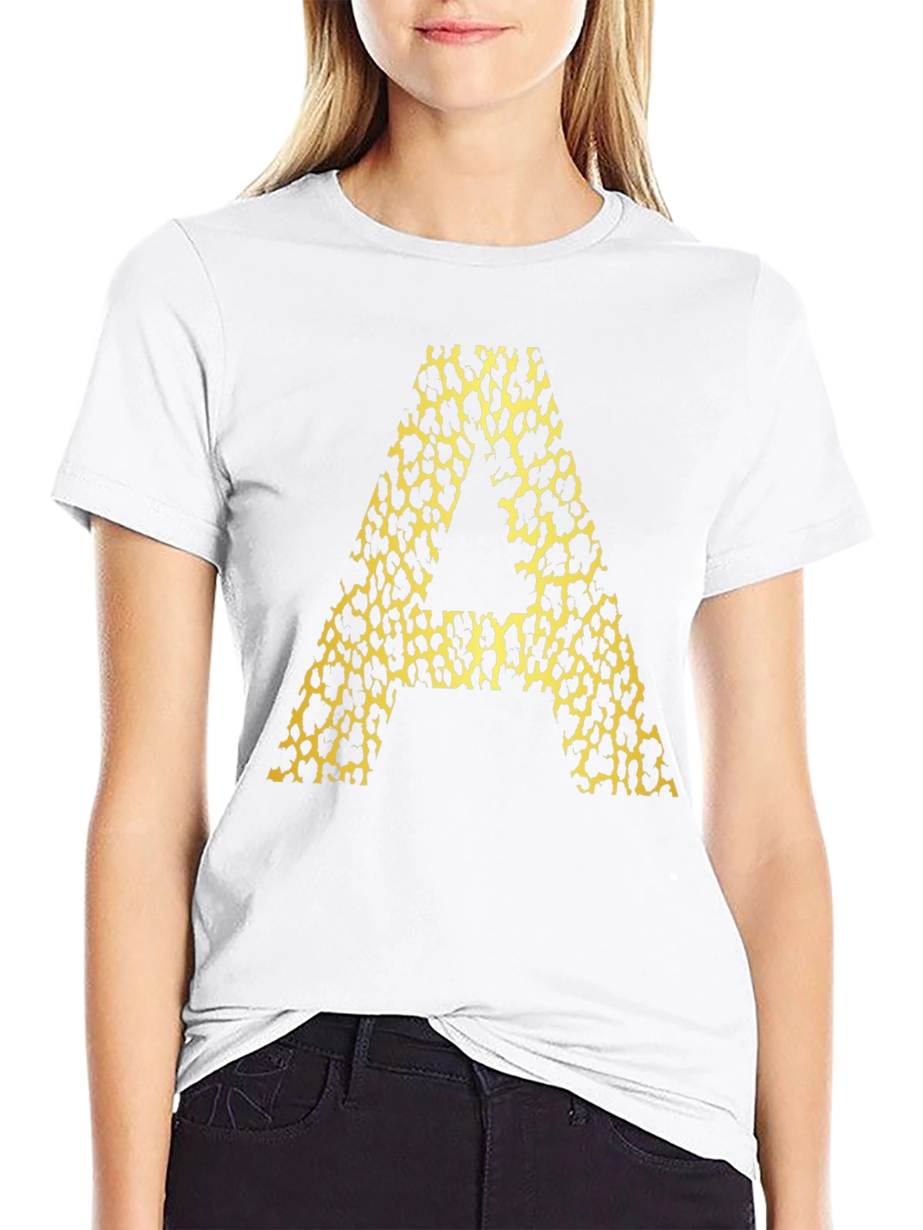 Leopard Print A Graphic Tee - Mens Black T-Shirt