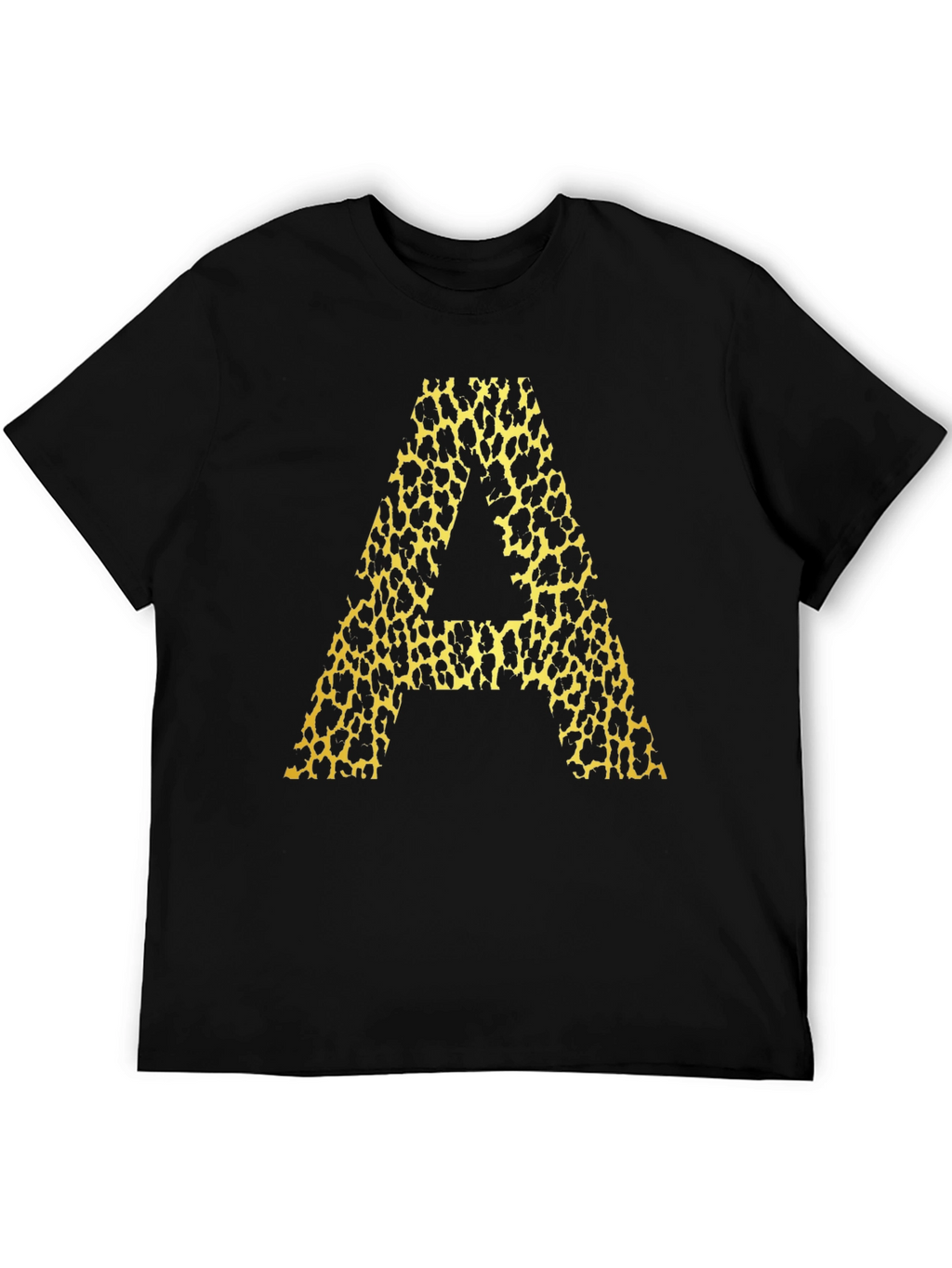 Leopard Print A Graphic Tee - Mens Black T-Shirt