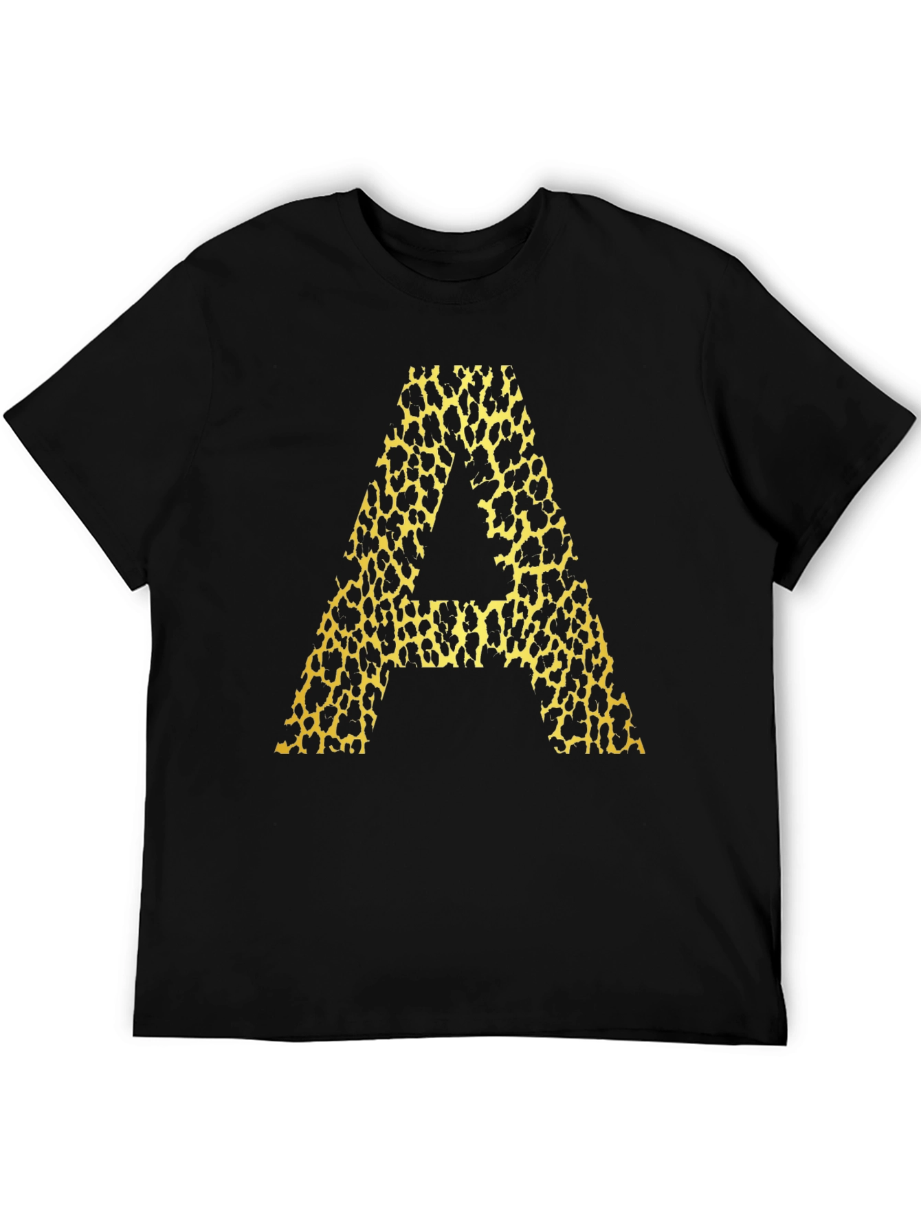 Leopard Print A Graphic Tee - Mens Black T-Shirt