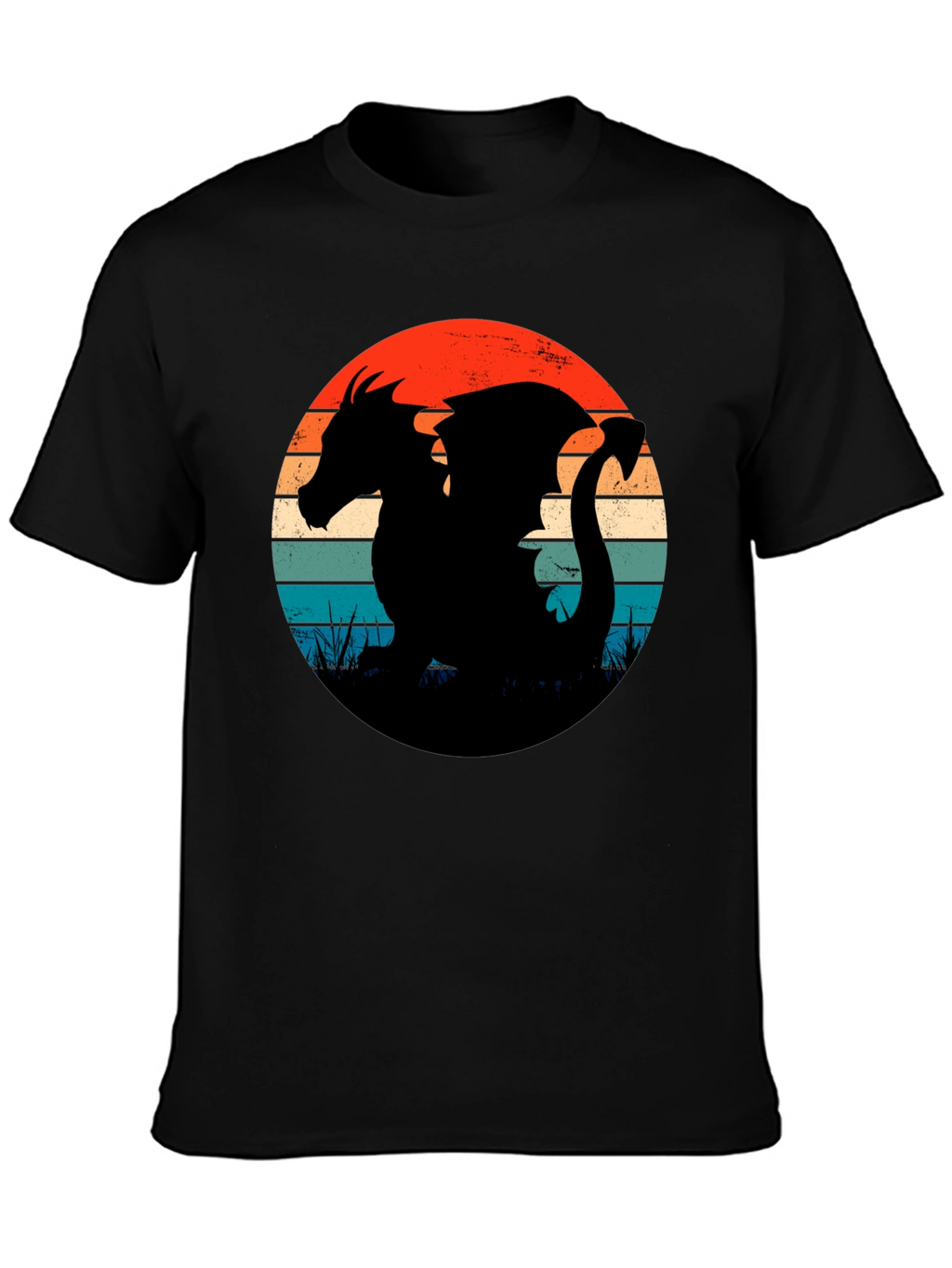 Retro Dragon Silhouette Graphic Tee