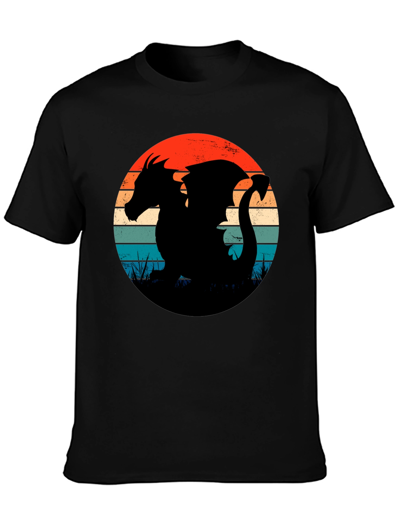 Retro Dragon Silhouette Graphic Tee