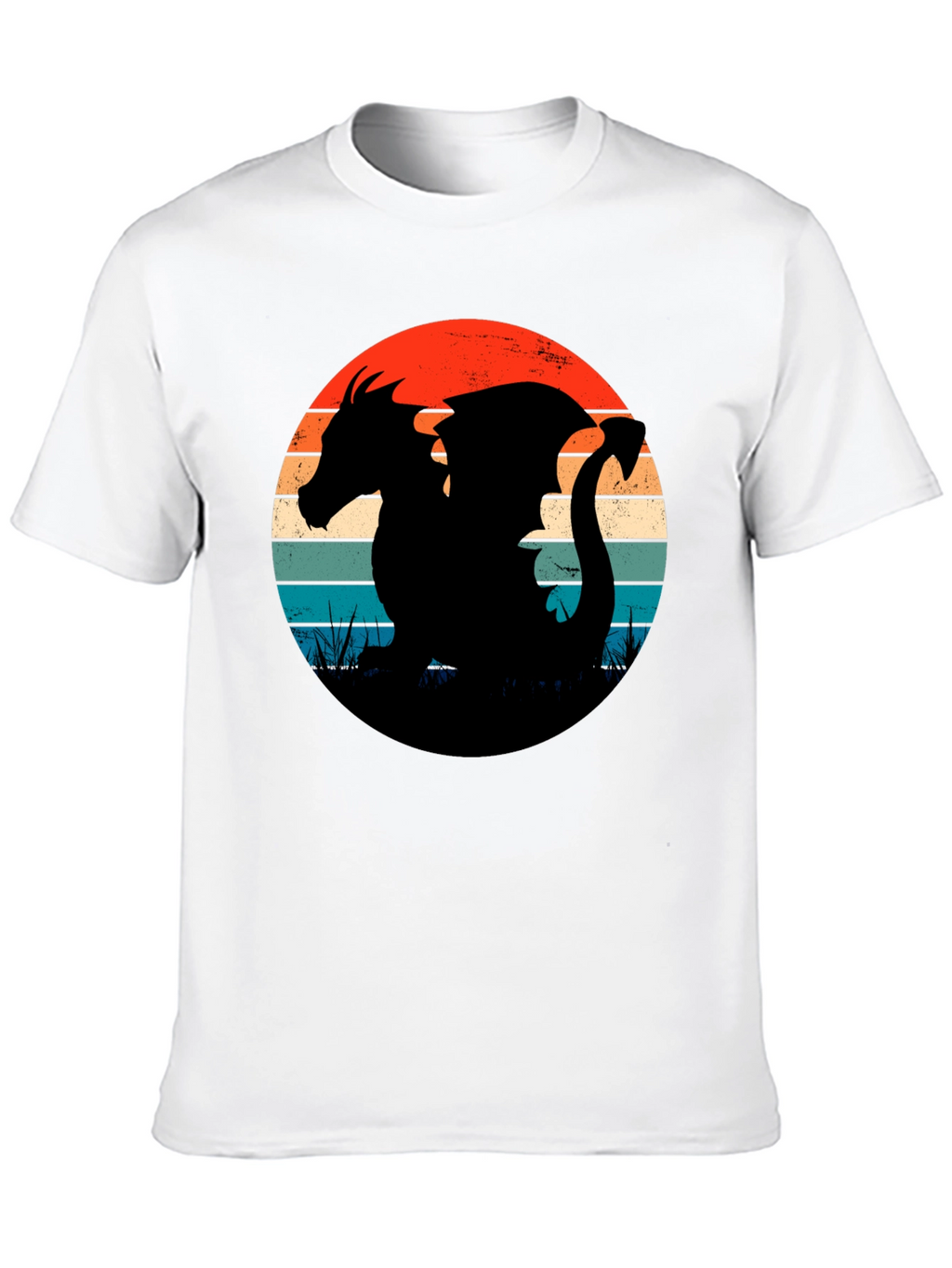 Retro Dragon Silhouette Graphic Tee