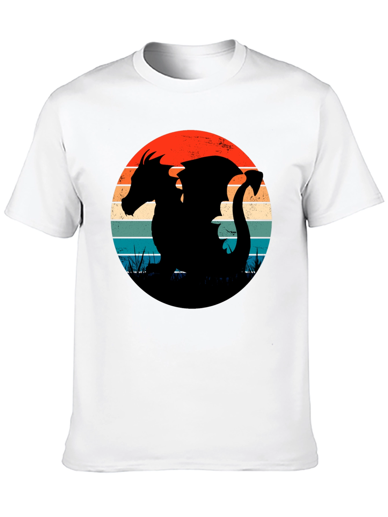 Retro Dragon Silhouette Graphic Tee