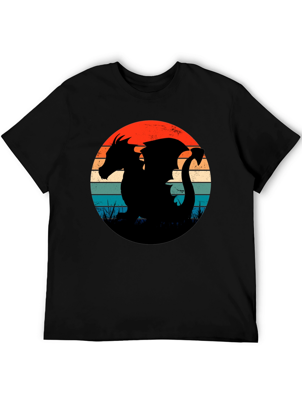 Retro Dragon Silhouette Graphic Tee