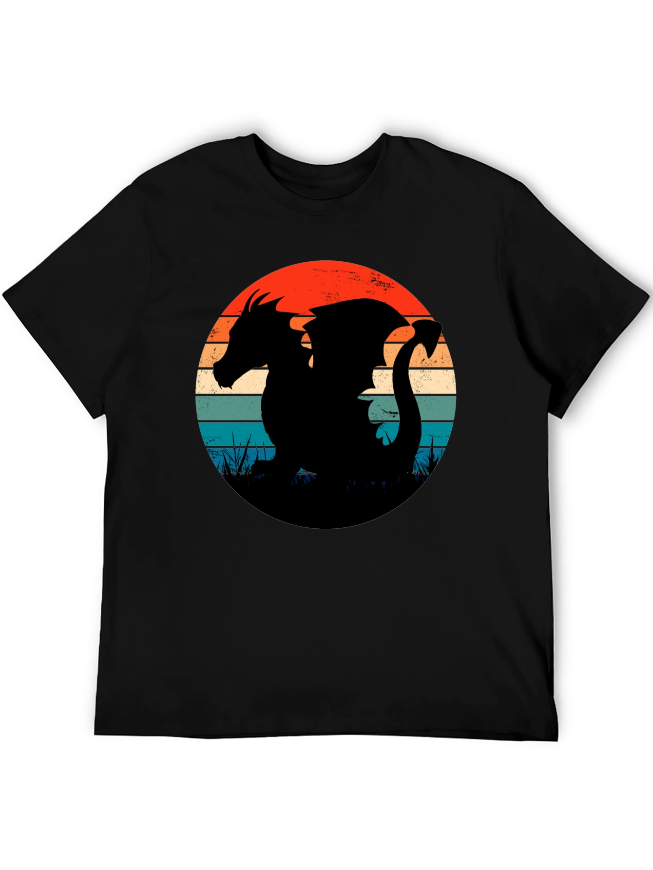 Retro Dragon Silhouette Graphic Tee