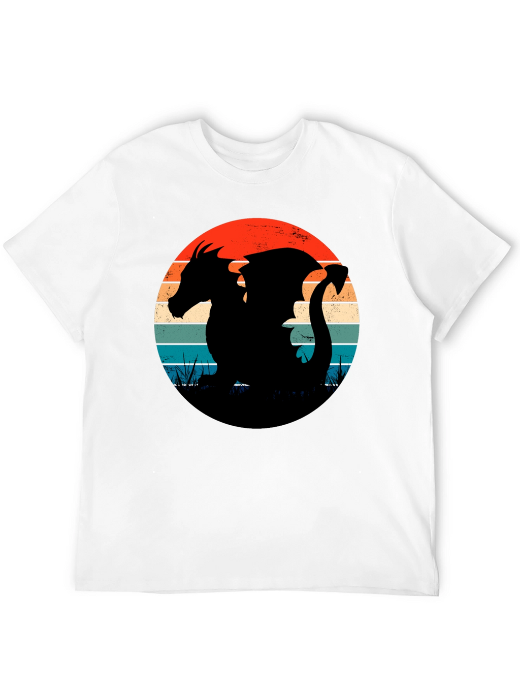 Retro Dragon Silhouette Graphic Tee
