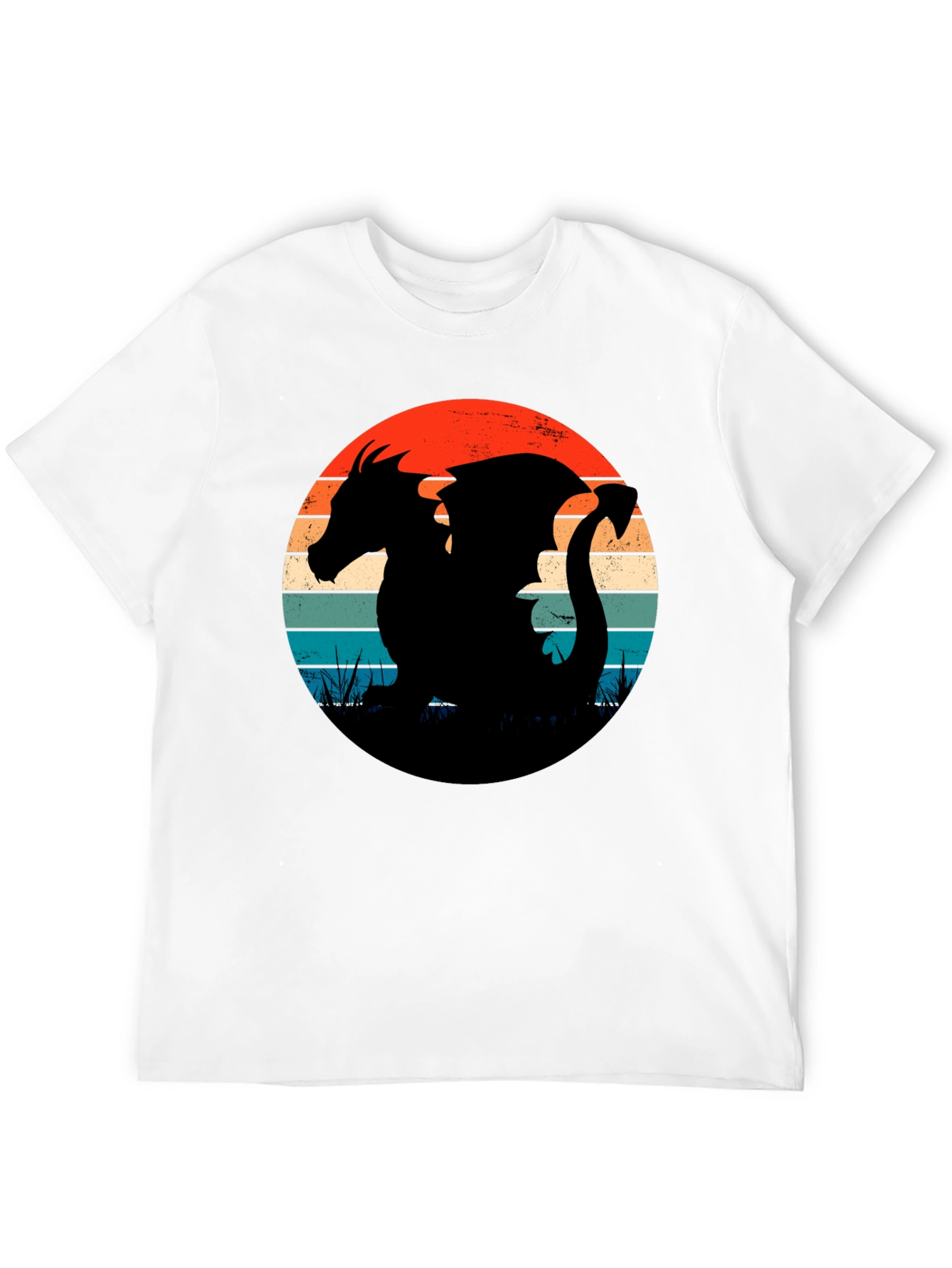 Retro Dragon Silhouette Graphic Tee