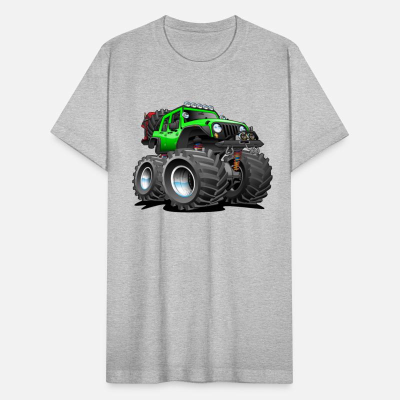 Off road 4x4 gecko green jeeper cartoon