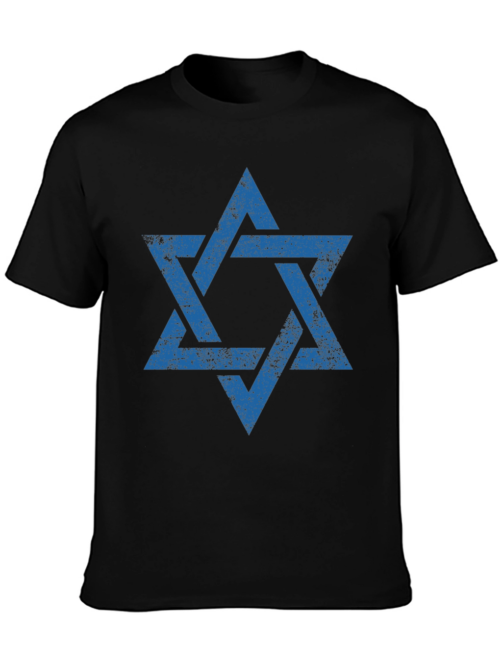 Distressed Star of David Graphic Tee - Black