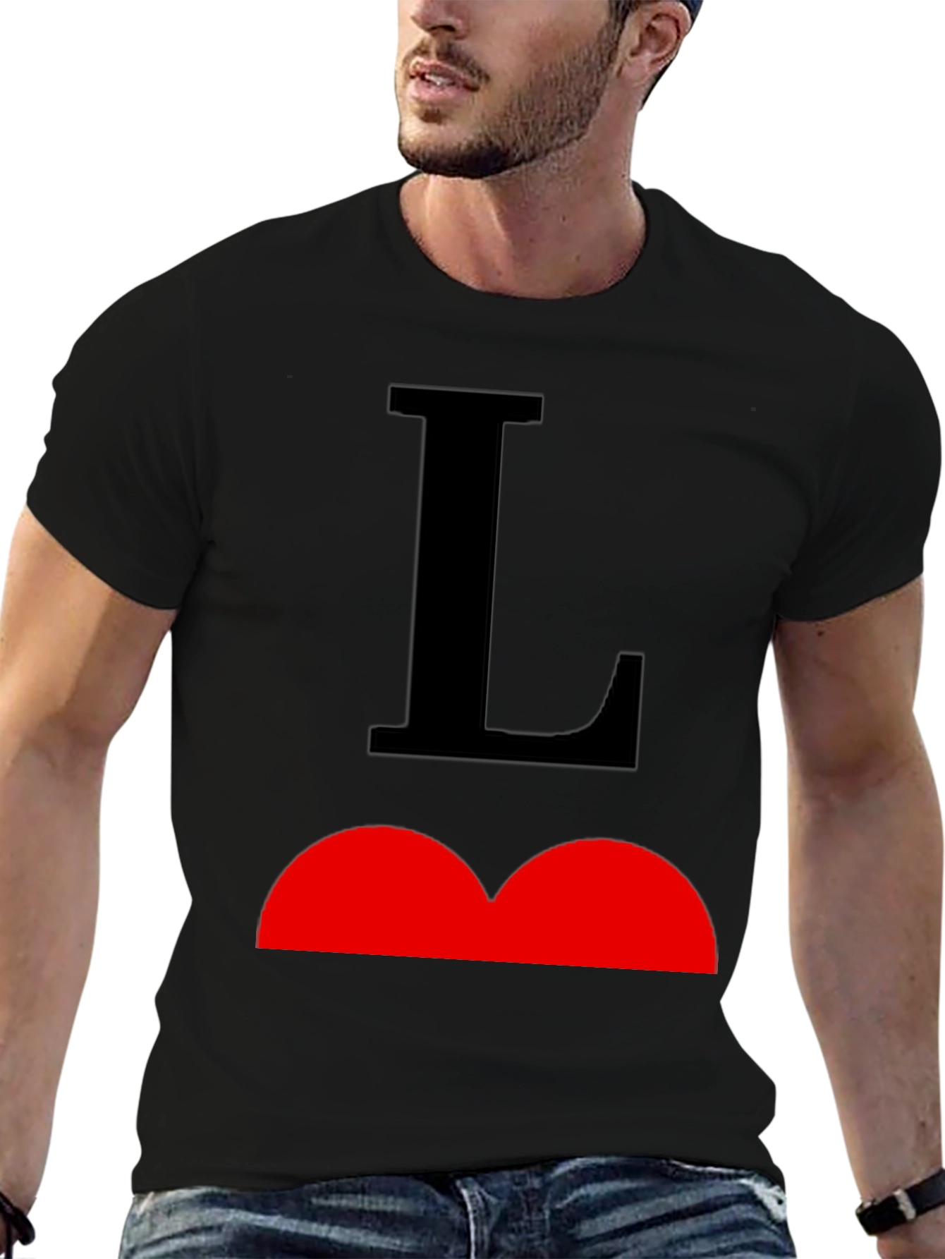 Black T-Shirt with Bold Graphic Design