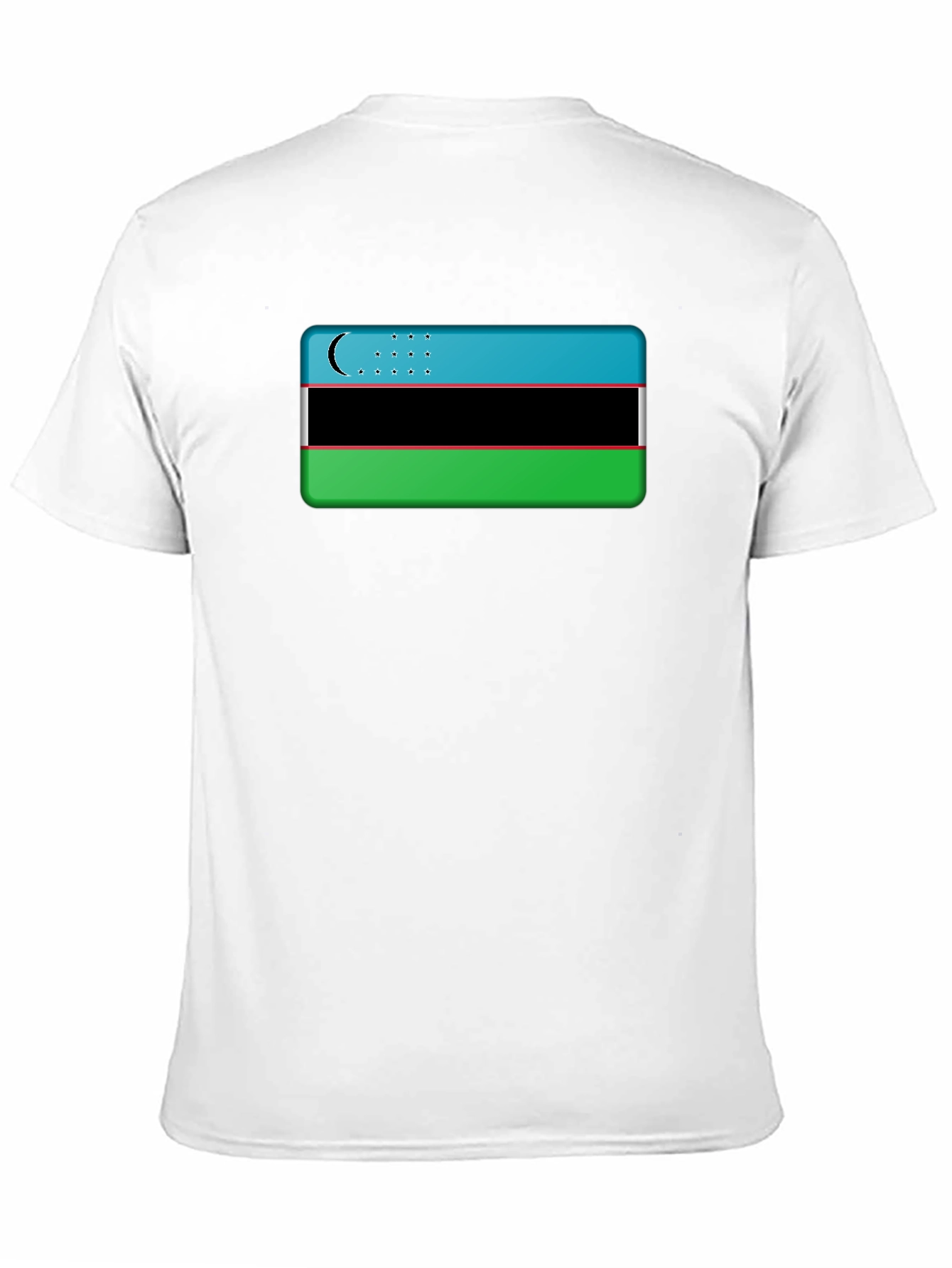 Uzbekistan Flag Graphic Tee - Black