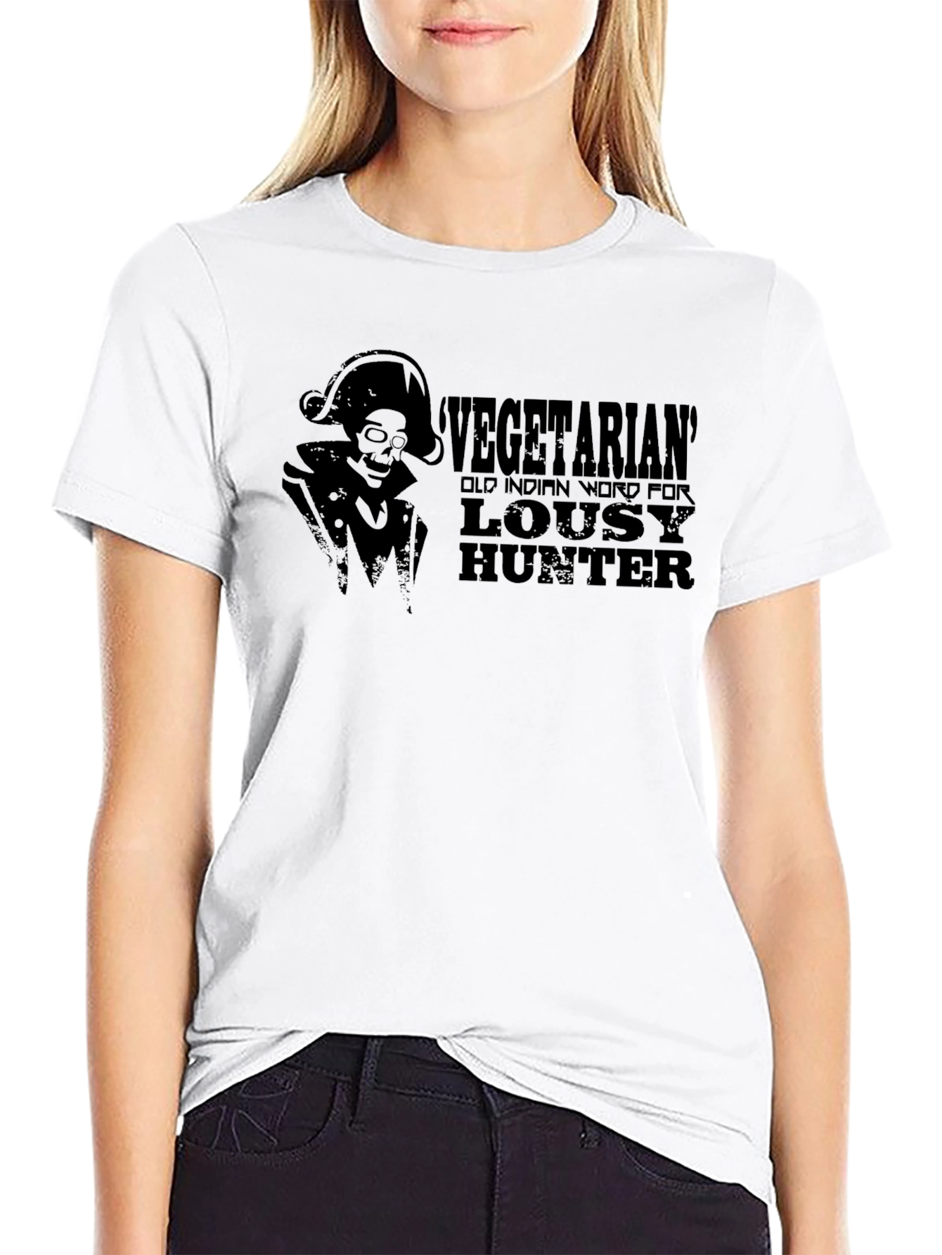 Vegetarian Lousy Hunter Funny T-Shirt