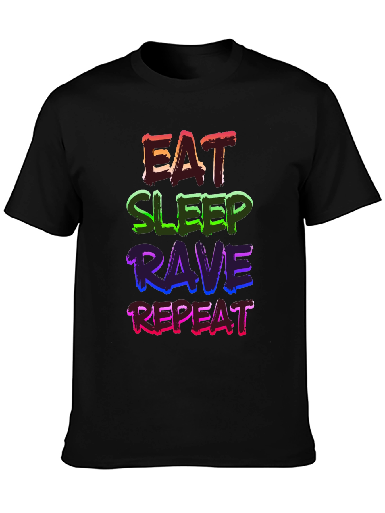 Eat Sleep Rave Repeat Graphic Tee - Stylish Party Shirt