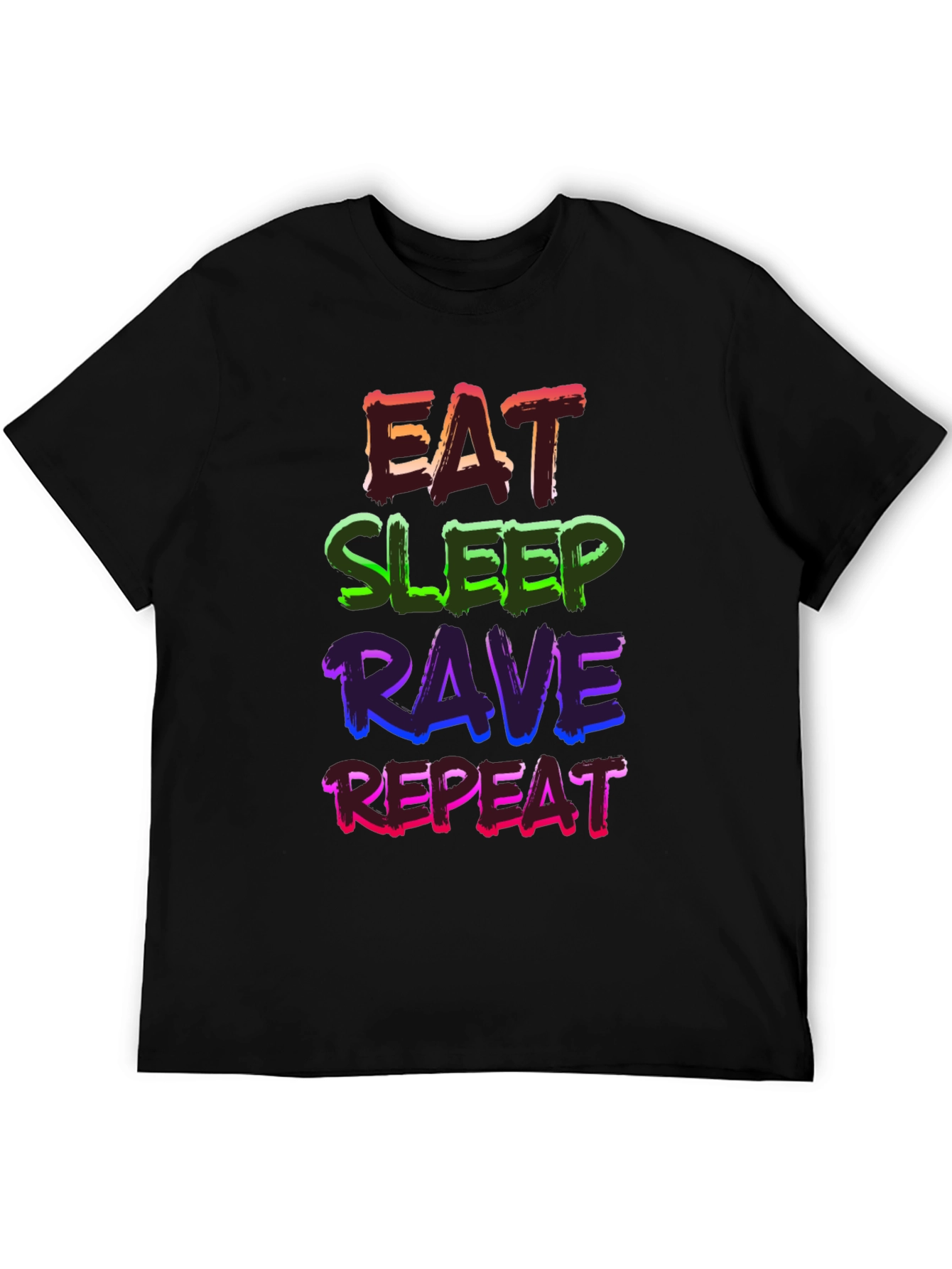 Eat Sleep Rave Repeat Graphic Tee - Stylish Party Shirt
