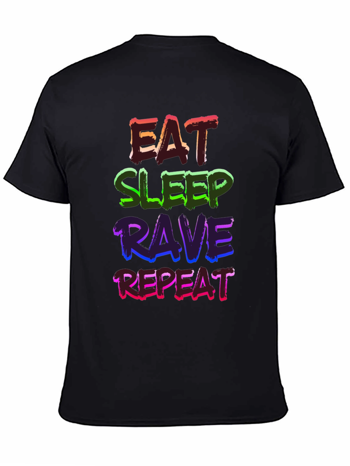 Eat Sleep Rave Repeat Graphic Tee - Stylish Party Shirt