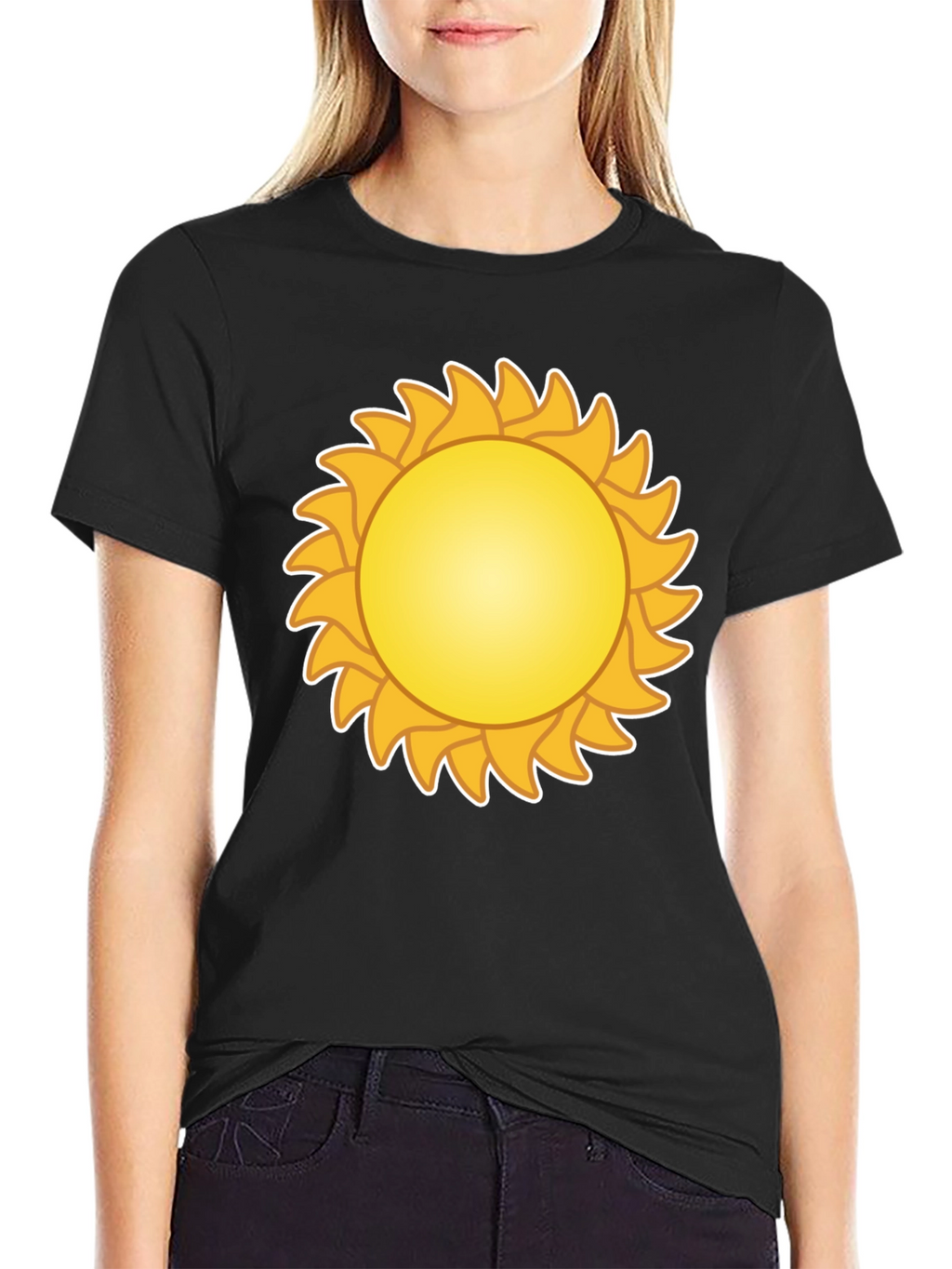 Sunny Day Graphic Tee - Black Cotton T-Shirt