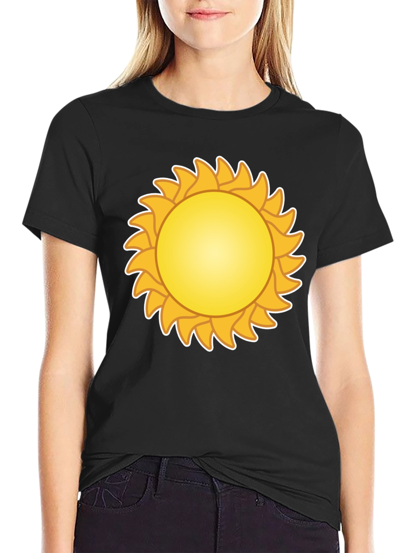 Sunny Day Graphic Tee - Black Cotton T-Shirt