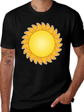 Sunny Day Graphic Tee - Black Cotton T-Shirt