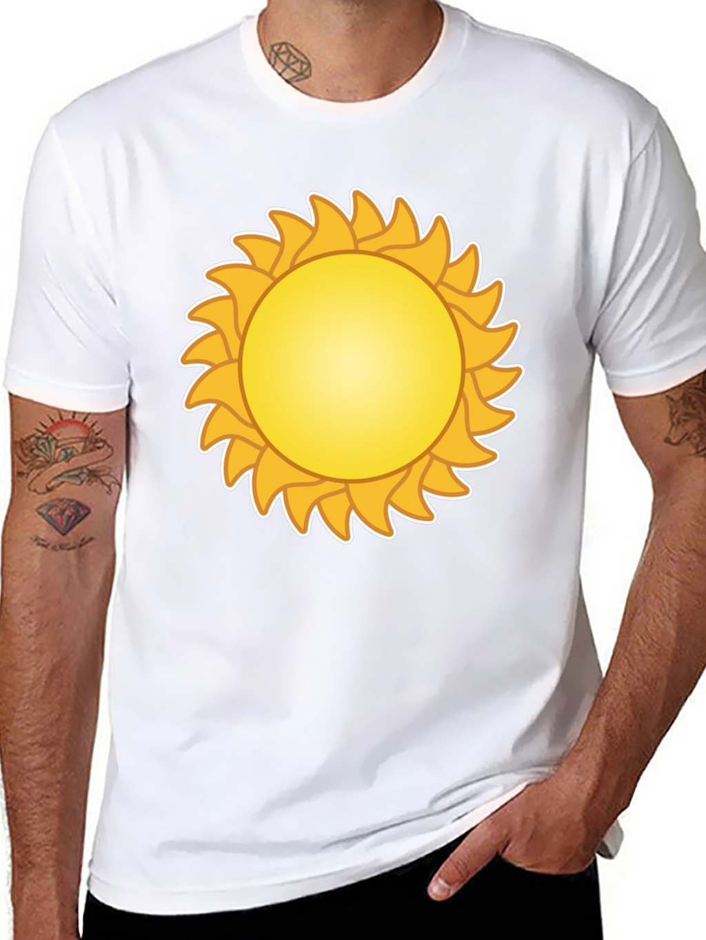 Sunny Day Graphic Tee - Black Cotton T-Shirt