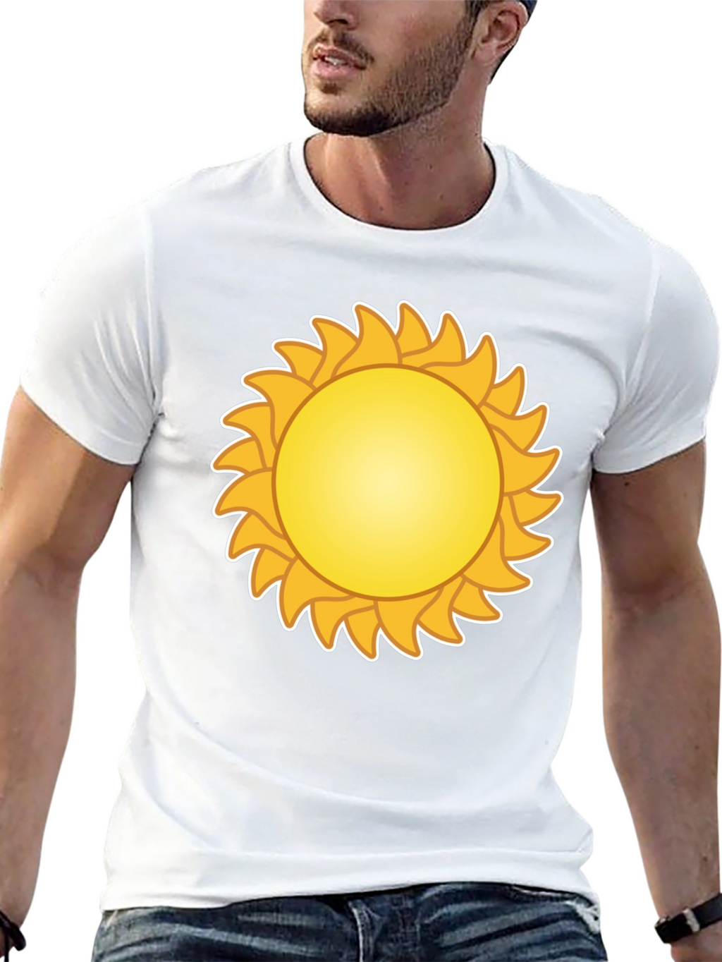 Sunny Day Graphic Tee - Black Cotton T-Shirt