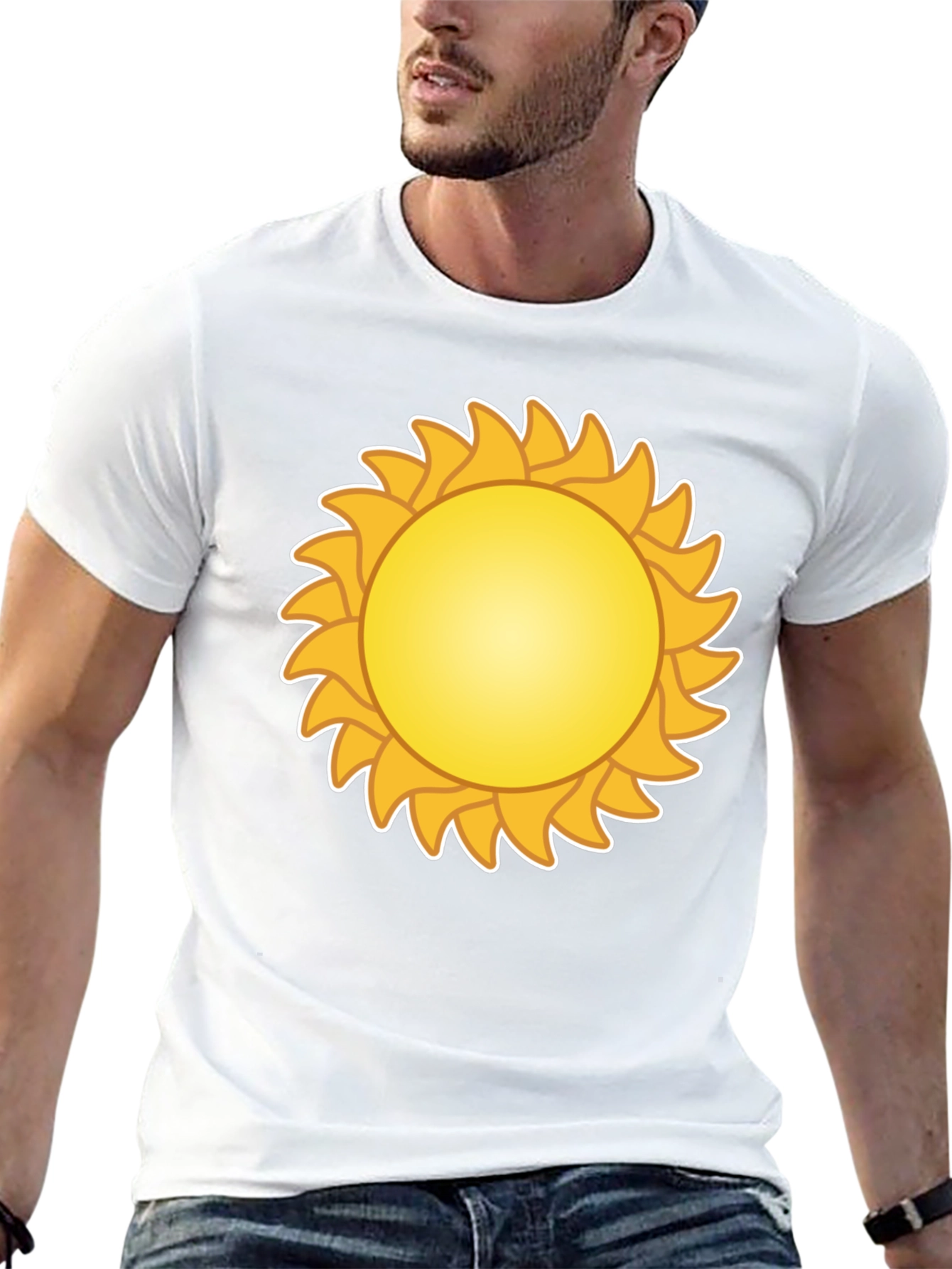 Sunny Day Graphic Tee - Black Cotton T-Shirt