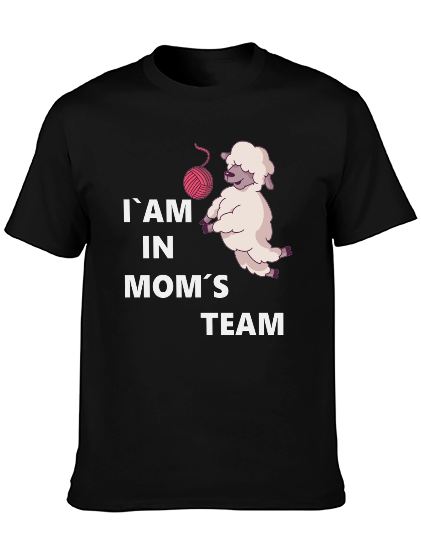 Im In Moms Team Sheep T-Shirt - Black