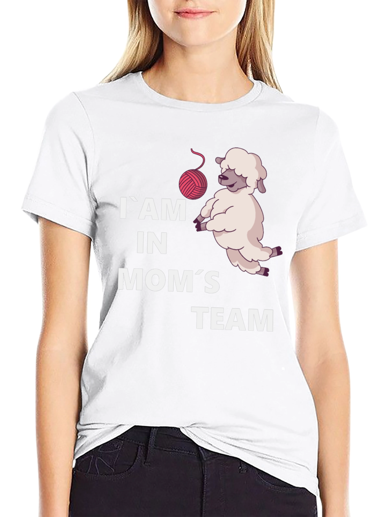 Im In Moms Team Sheep T-Shirt - Black